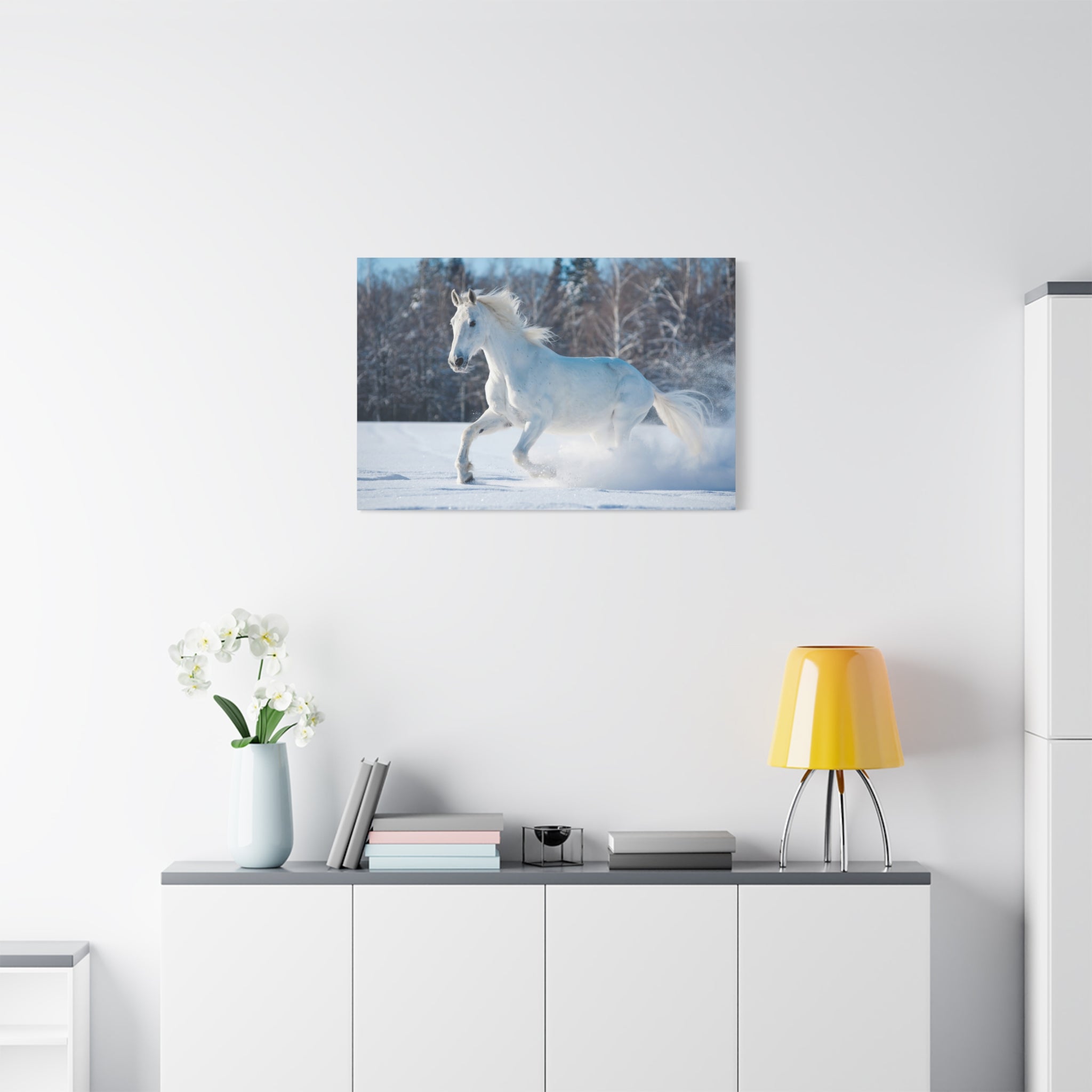 canvas-print-white-horse-winter-wall-art-home-decor-nature-decor-matte-stretched-canvas-alternative-horse-wall-decor-wildlife