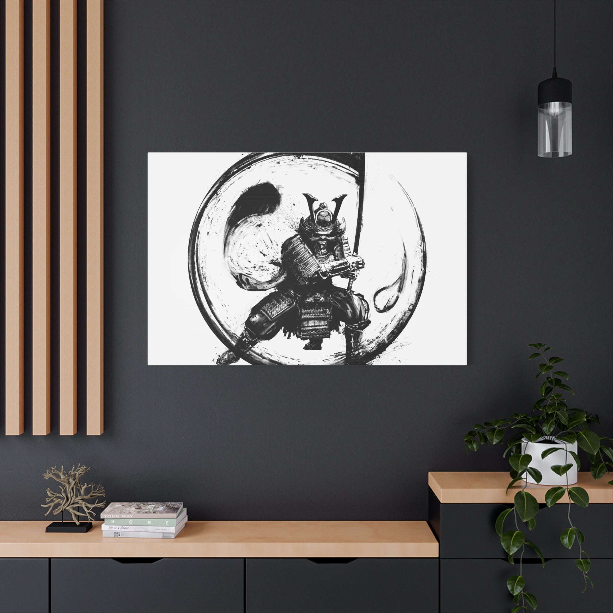 canvas-wall-art-japanese-samurai-ying-yang-katana-oni-mask-black-and-white-home-decor-zen-wall-hanging-asian-art-samurai-swor