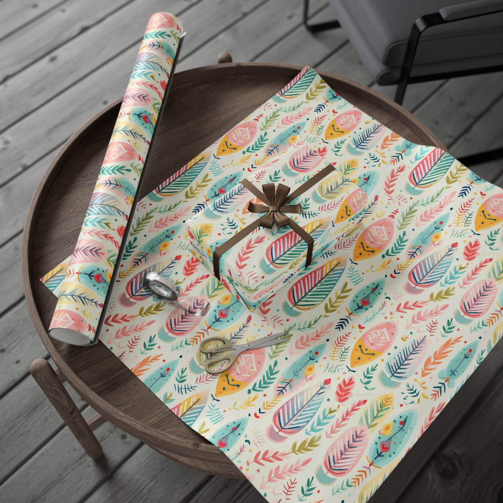 boho-wrapping-papers-pastel-gift-wrap-roll-for-birthday-unique-bohemian-design-holiday-present-wrap-scandinavian-style-packag