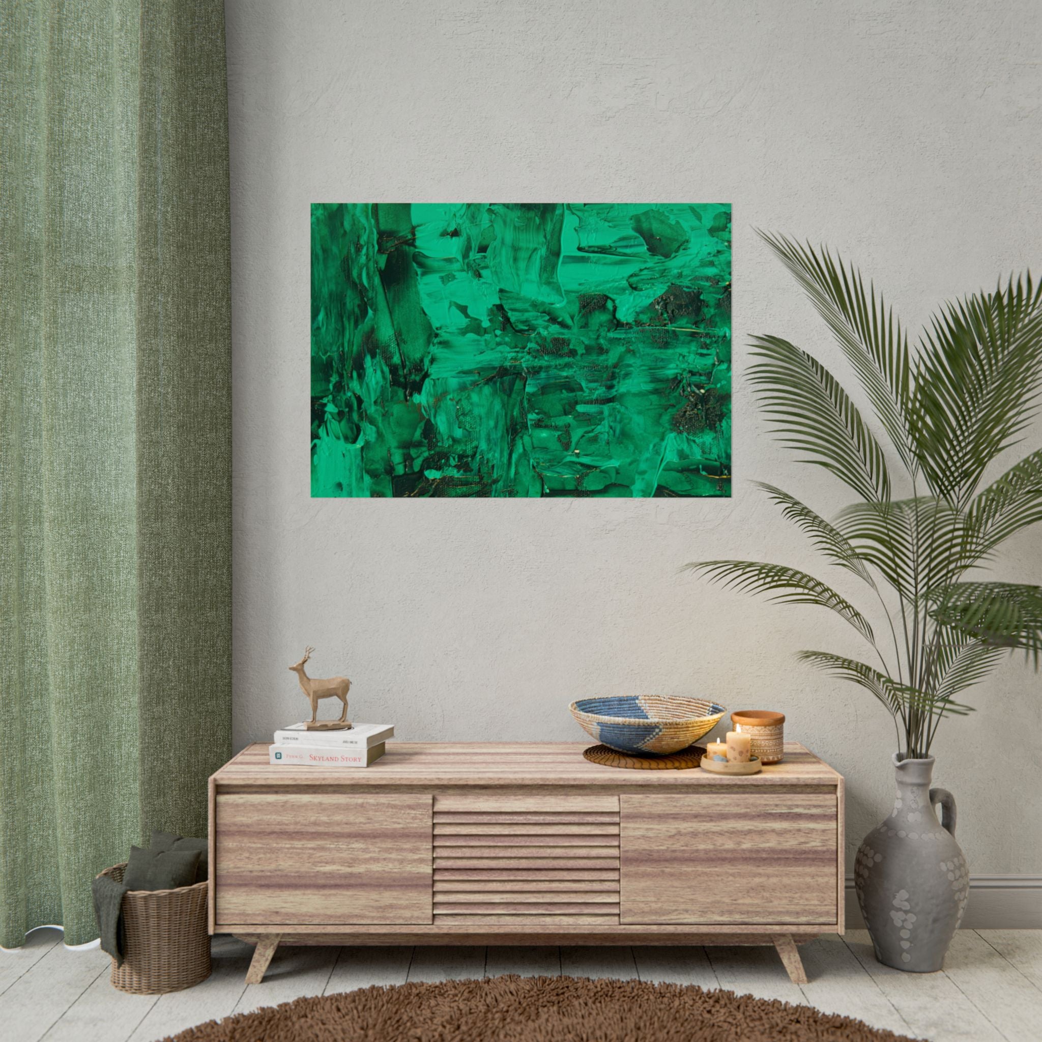 Abstract Green Poster Wall Art, Home Decor, Office Decor, Green Canvas Bedroom, Green Poster Print, Modern Art, Green Wall Decor