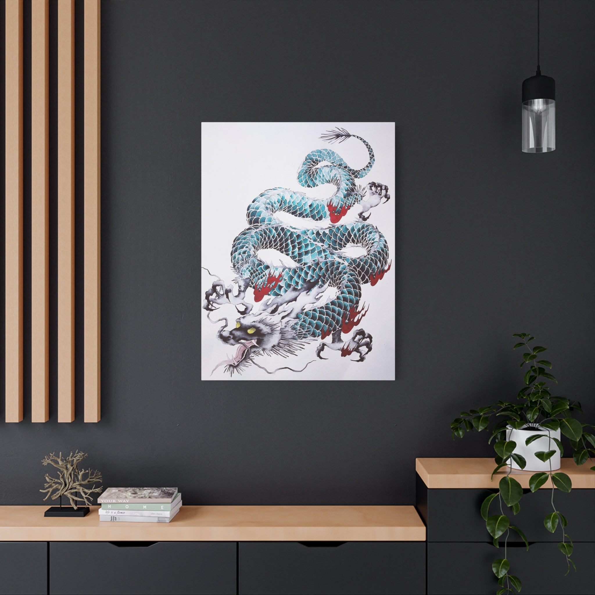 canvas-wall-art-japanese-dragon-mythology-print-matte-stretched-home-decor-asian-inspired-art-mythical-creature-artwork