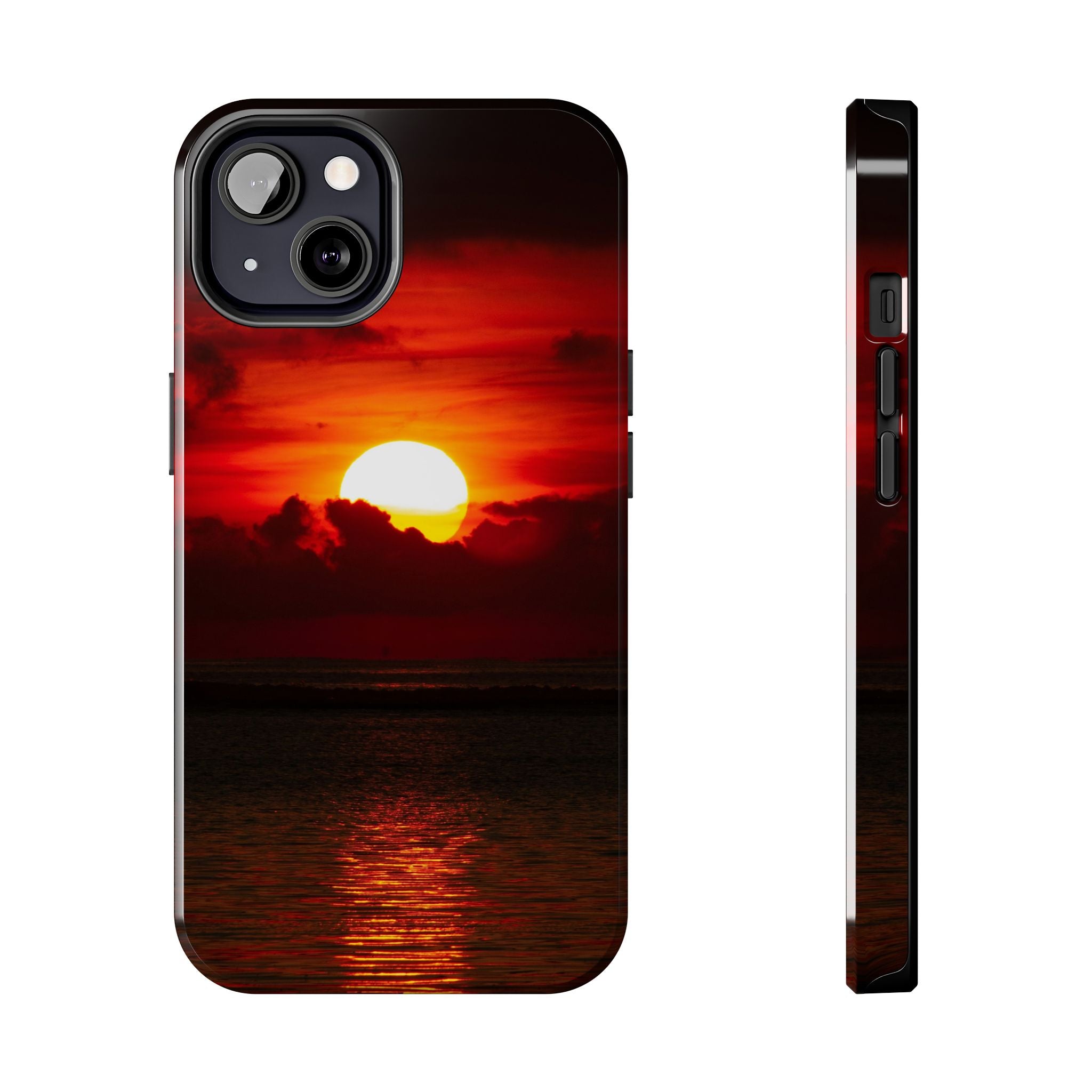 iPhone Tough Case - Red Sunset, Protective Phone Cover, Durable Smartphone Case, Hard Shell Phone Case, Sunset Lover Gift, Red Phone