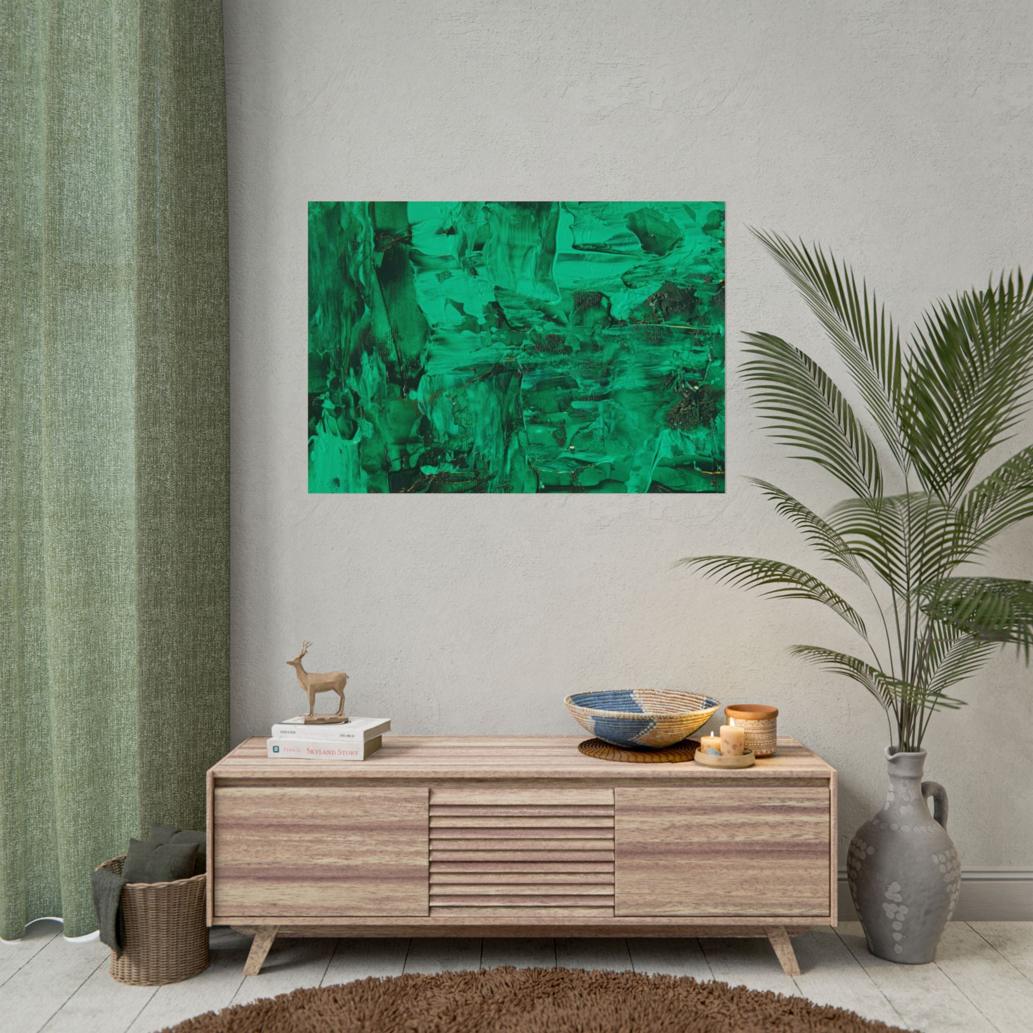 Abstract Green Poster Wall Art, Home Decor, Office Decor, Green Canvas Bedroom, Green Poster Print, Modern Art, Green Wall Decor