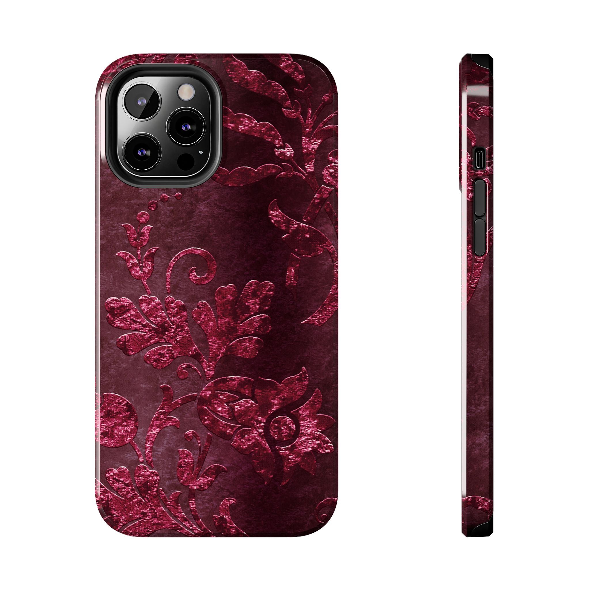embossed-burgundy-velvet-tough-iphone-case-protective-iphone-cover-heavy-duty-iphone-case-rugged-phone-case-durable-smartphon