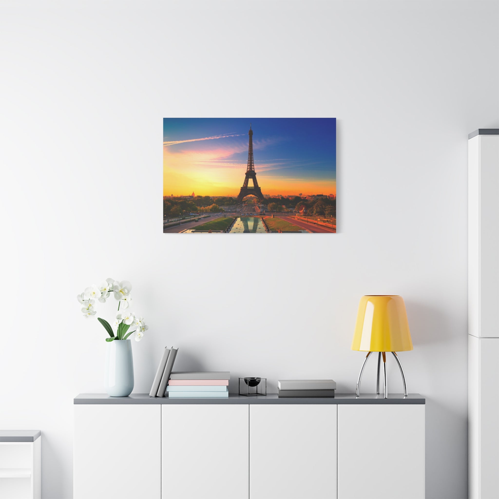 canvas-wall-art-paris-sunset-france-matte-stretched-print-beautiful-landscape-home-decor-room-decor-wall-hanging-office-art