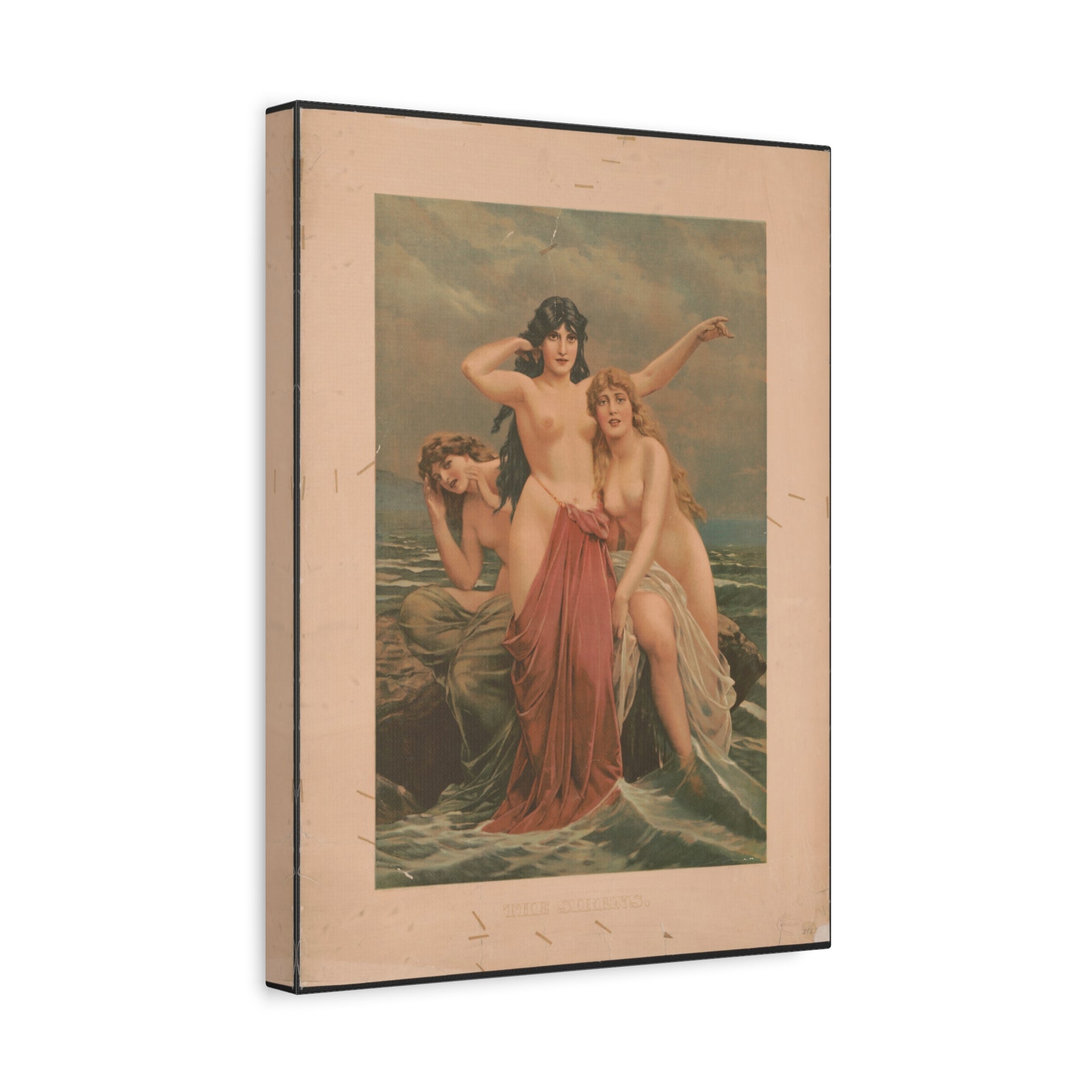 canvas-print-the-sirens-vintage-poster-woman-illustration-wall-decor-mythology-art-retro-sirens-picture-gift-for-mythology-lo