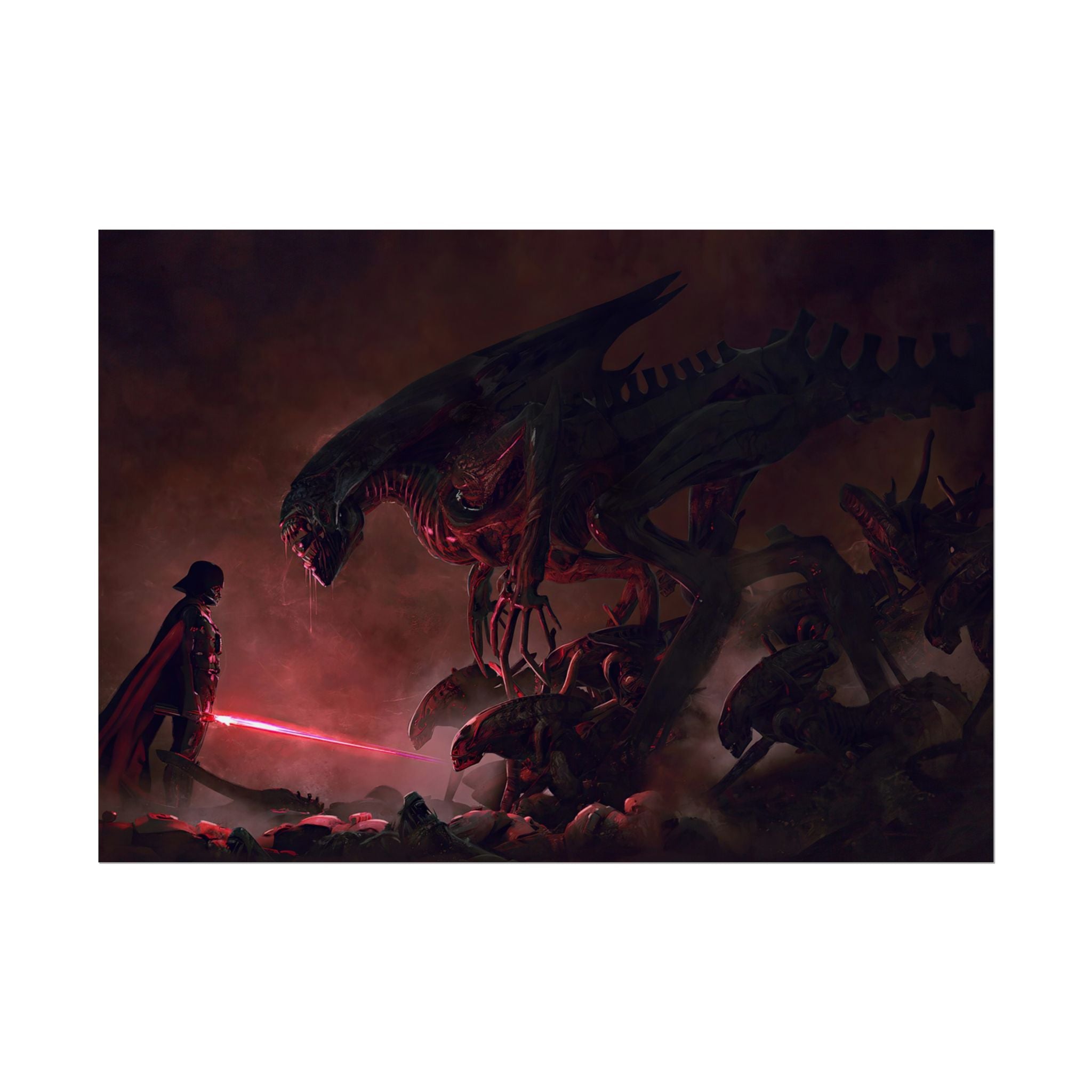 darth-vader-vs-aliens-xenomorph-poster-print-star-wars-fine-art-poster-wall-art-decor-home-office-decoration-sci-fi-fan
