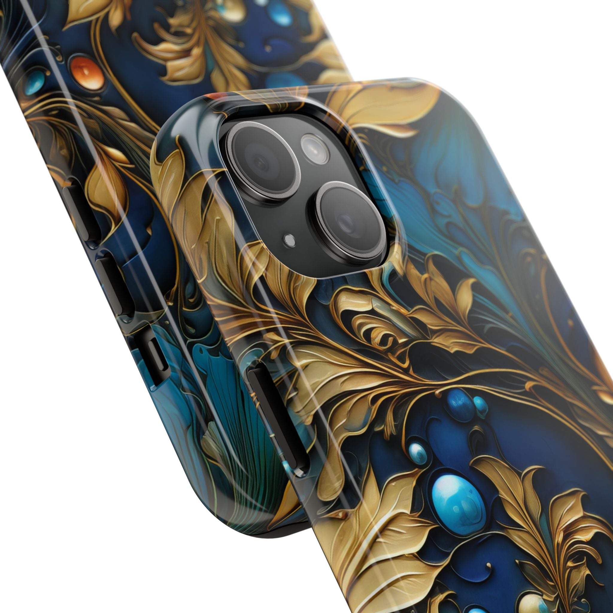 textured-art-nouveau-floral-tough-phone-case-cottagecore-iphone-case-unique-floral-phone-cover-vintage-style-iphone-case-prot