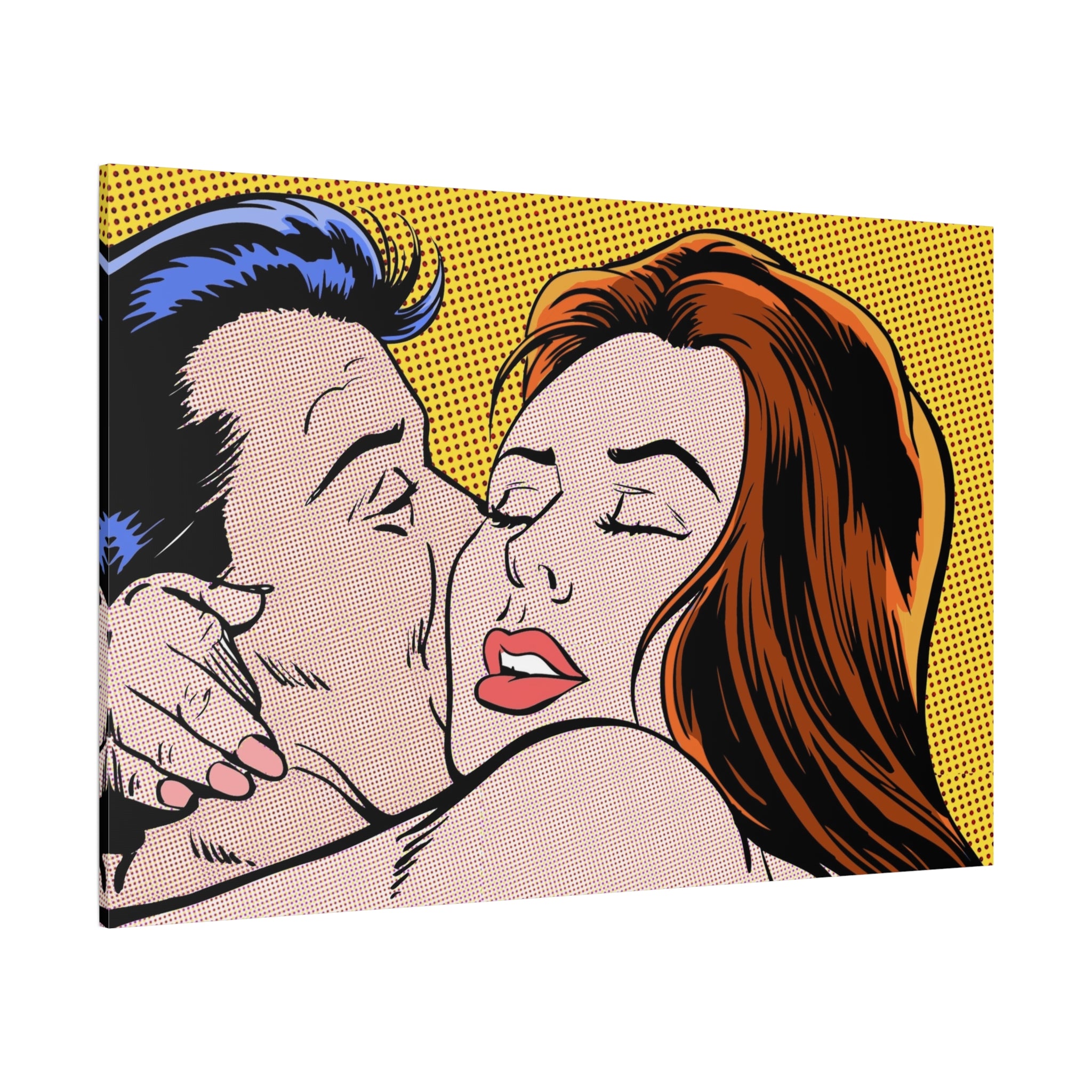 pop-art-canvas-print-retro-wall-art-stretched-matte-canvas-kiss-love-home-decor-wall-decor-poster-decorative-art-gift