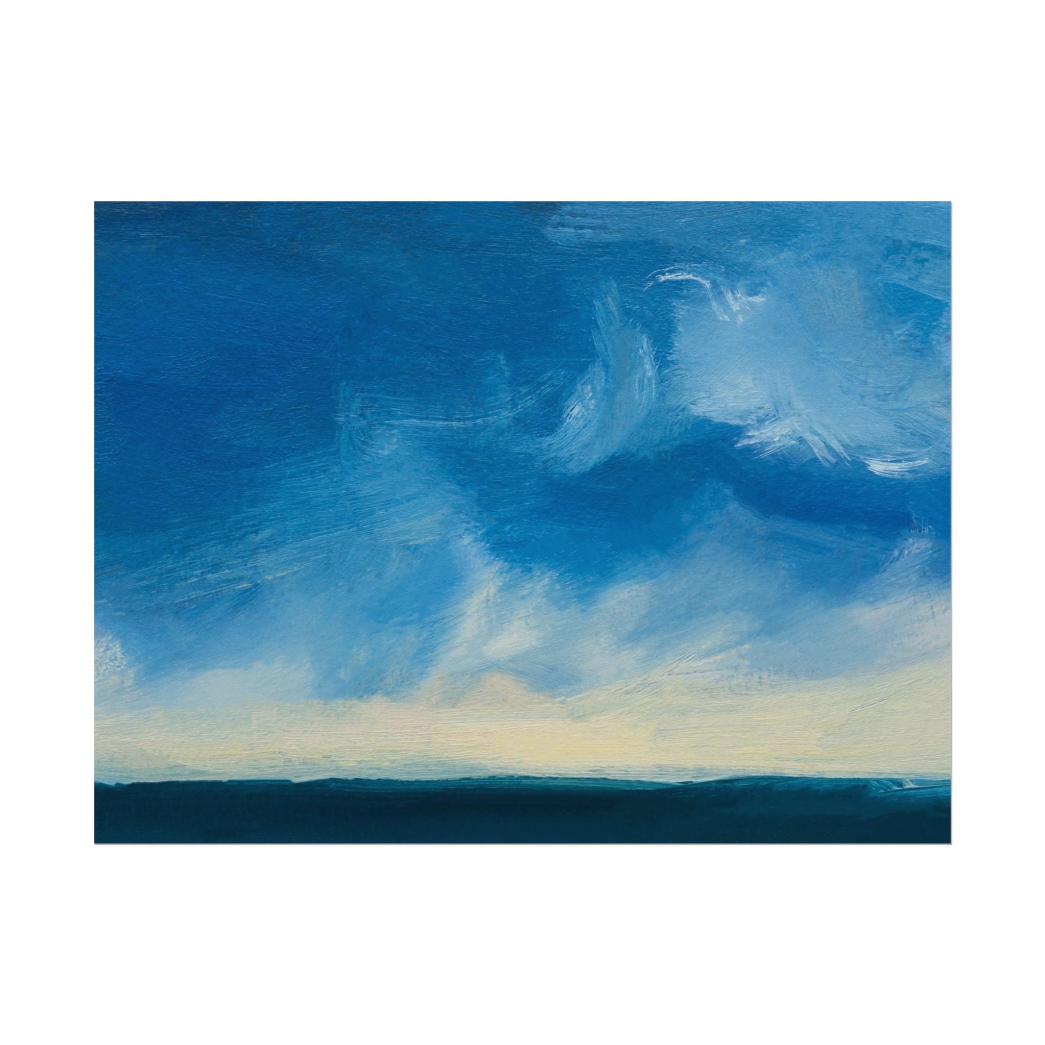 Blue Abstract Poster Print - Ocean and Sky, Home Decor, Office Wall Art, Gift for Art Lovers, Blue Room Decor, Abstract