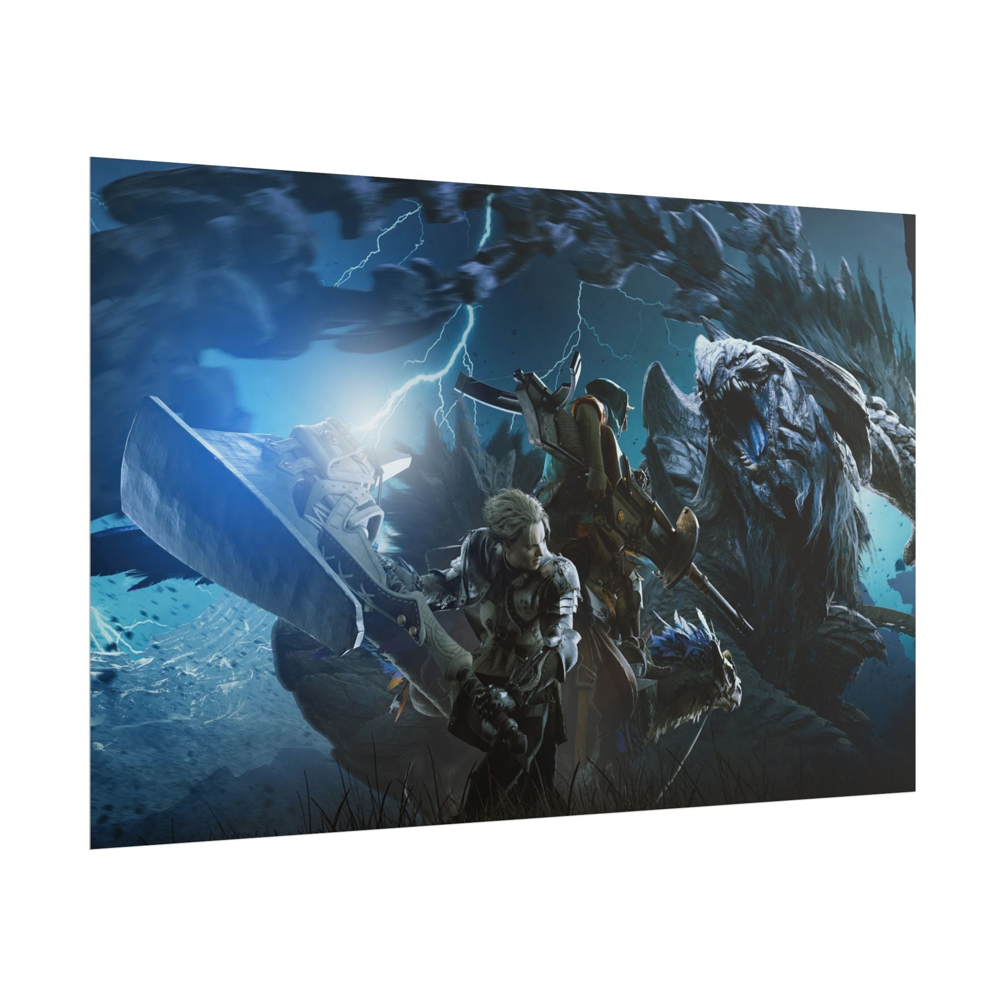monster-hunter-poster-wall-art-matte-print-home-decor-gaming-poster-art-gamer-gift-video-game-art-hunter-fan