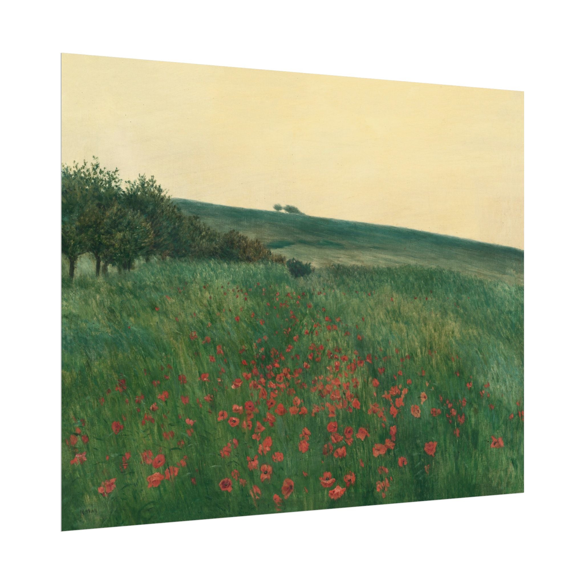 Frantisek Kavan, Fields Poster Print, Fields Landscape Painting, Red Poppies, Rustic Canvas Wall Art, Farmhouse Wall Decor