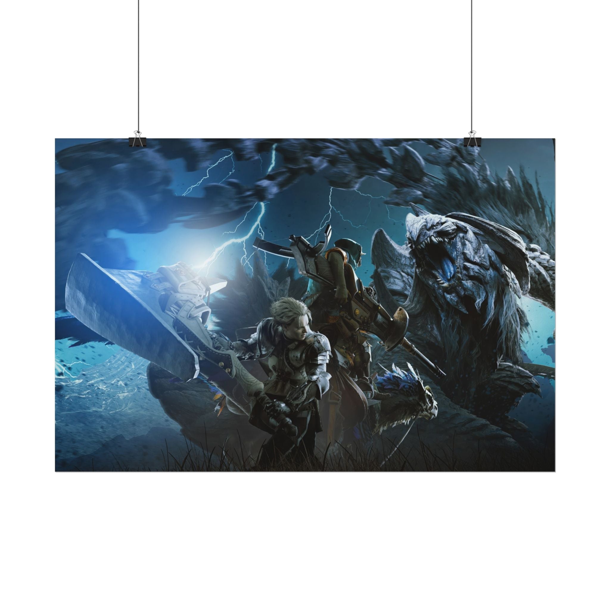 monster-hunter-poster-wall-art-matte-print-home-decor-gaming-poster-art-gamer-gift-video-game-art-hunter-fan