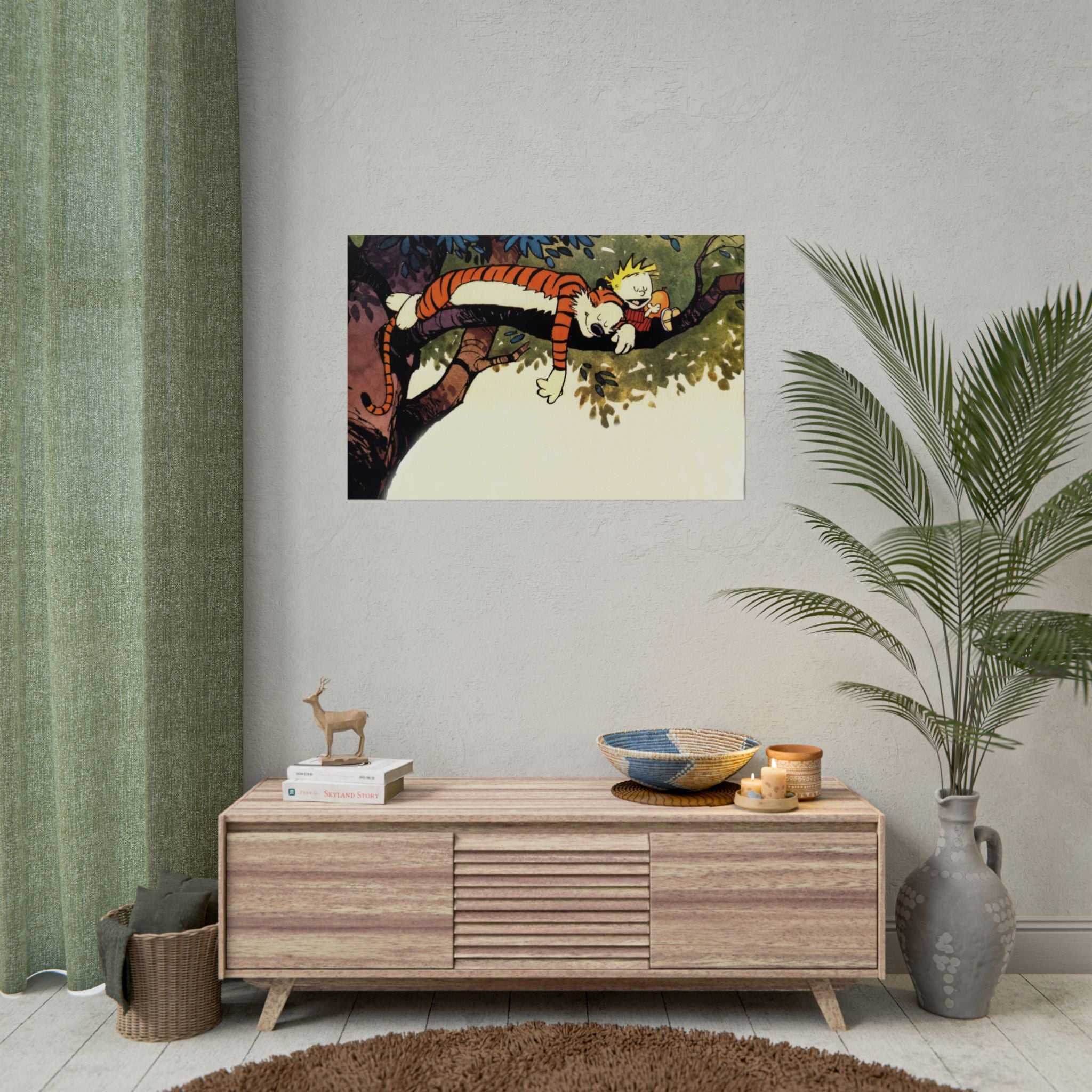 Calvin and Hobbes Poster Wall Art - Nostalgic Cartoon Wall Decor - Unique Birthday Gift for Fans - Timeless Comic Book Art