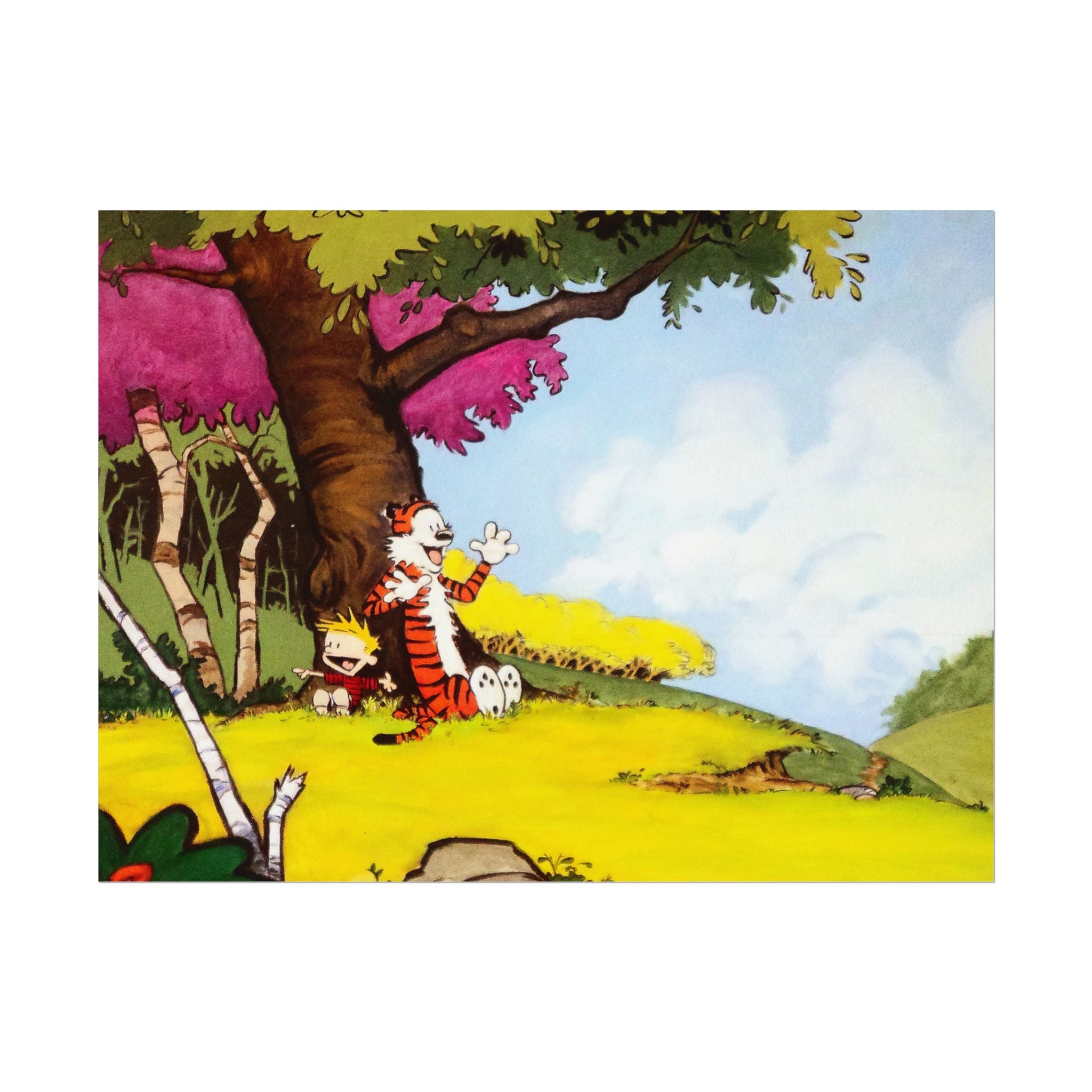Calvin and Hobbes Poster Wall Art - Nostalgic Cartoon Wall Decor - Unique Birthday Gift for Fans - Timeless Comic Book Design