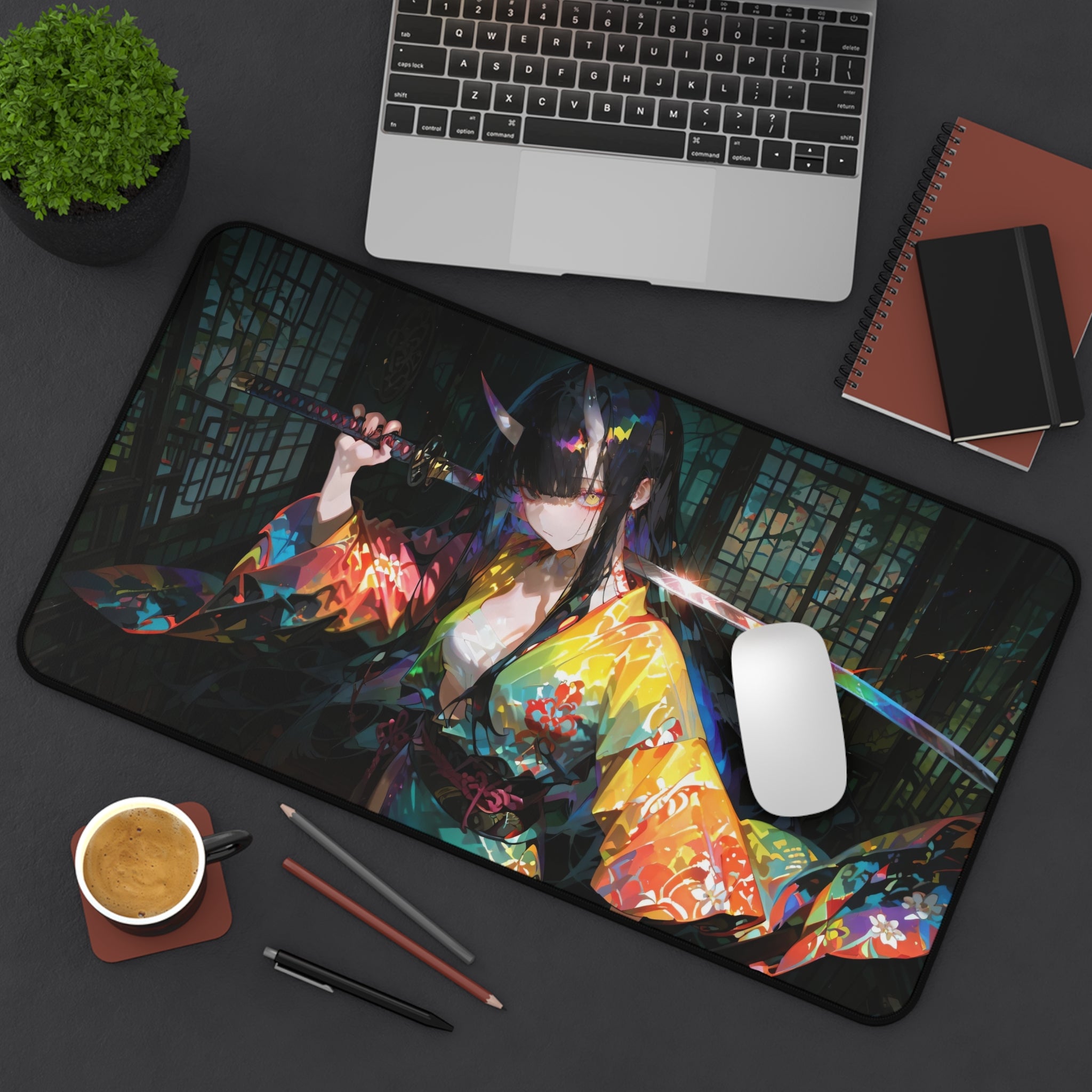 anime-demon-samurai-girl-warrior-mouse-pad-japanese-katana-samurai-warrior-desk-mat-japanese-anime-girl-samurai-desk-pad