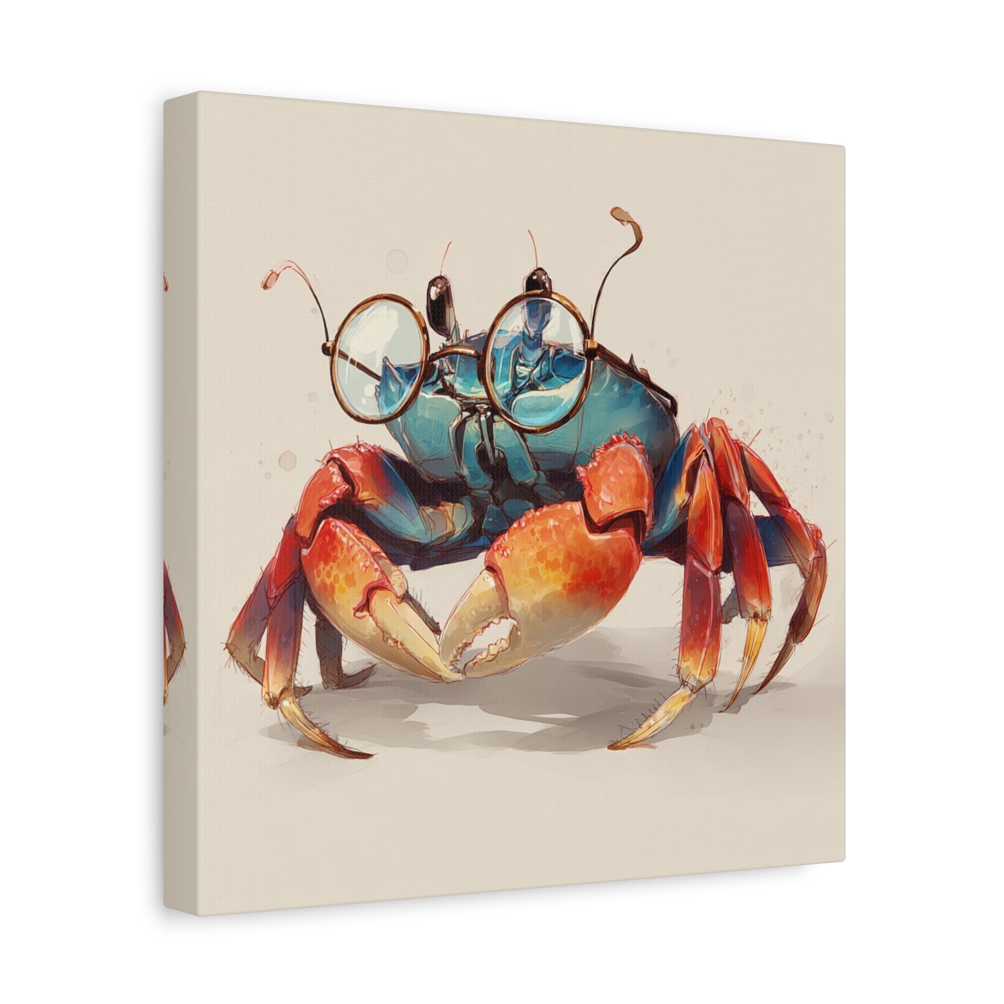 whimsical-geek-crab-art-canvas-quirky-home-decor-for-beach-lovers-canvas-wall-art