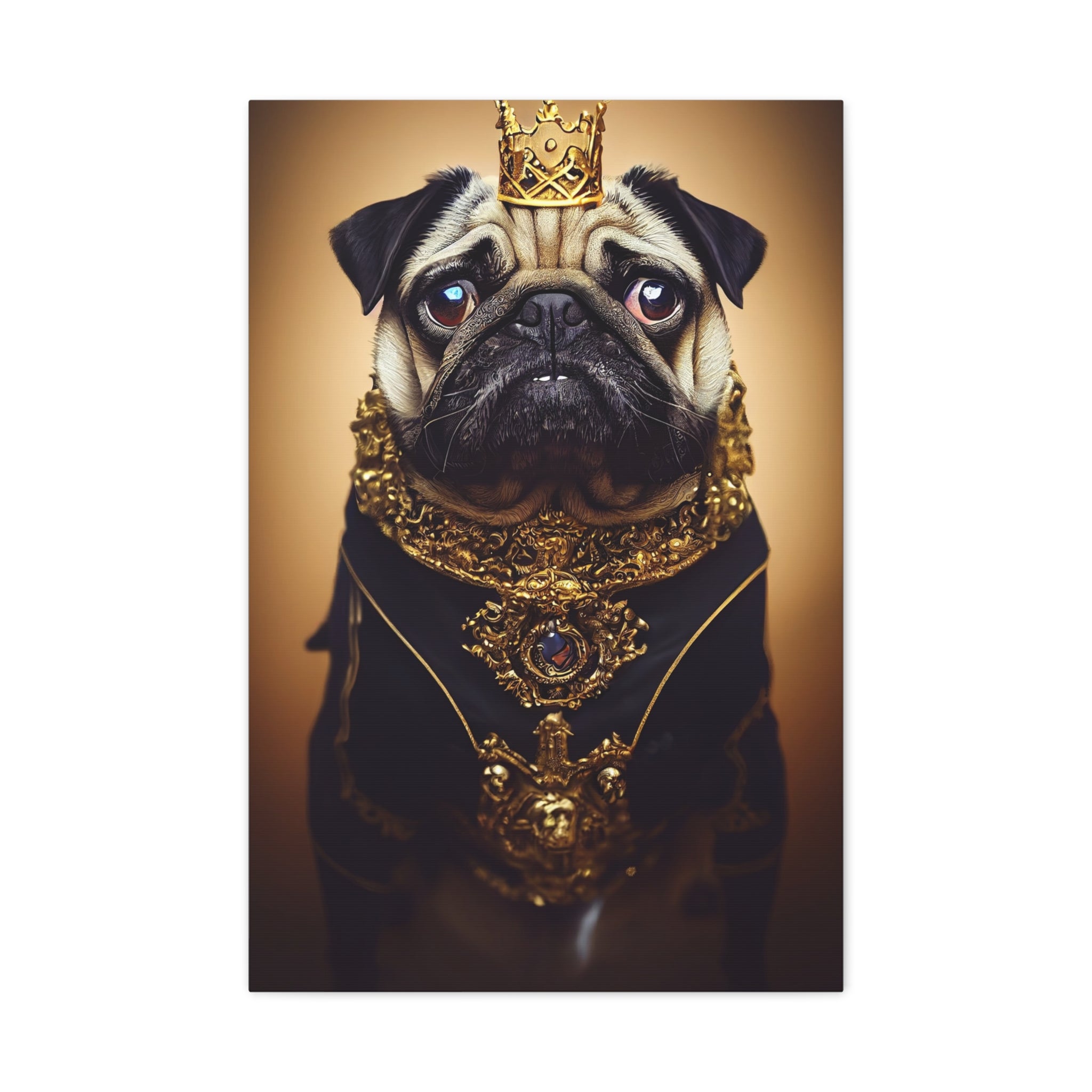 canvas-print-pug-crown-funny-jewelry-wall-art-decor-stretched-matte-canvas-home-living-room-decoration-dog-lover-gift-animal-