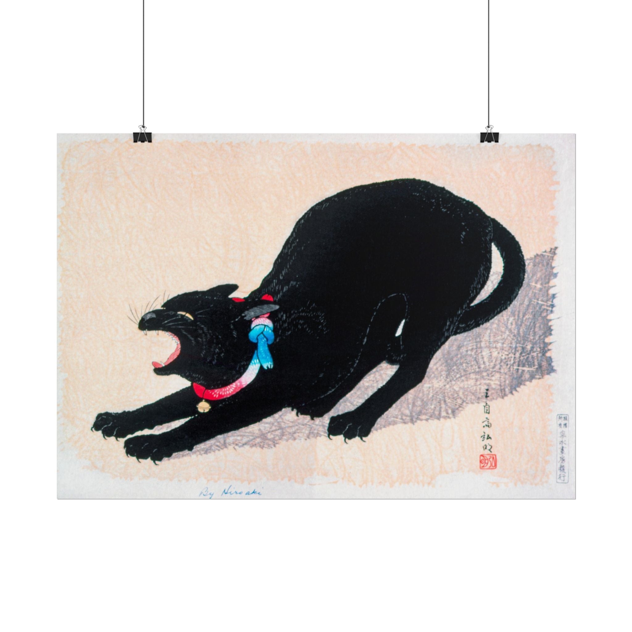 black-cat-hissing-by-hiroaki-takahashi-poster-print-classic-japanese-wall-art-living-room-decor-japandi-art-home-wall-decor