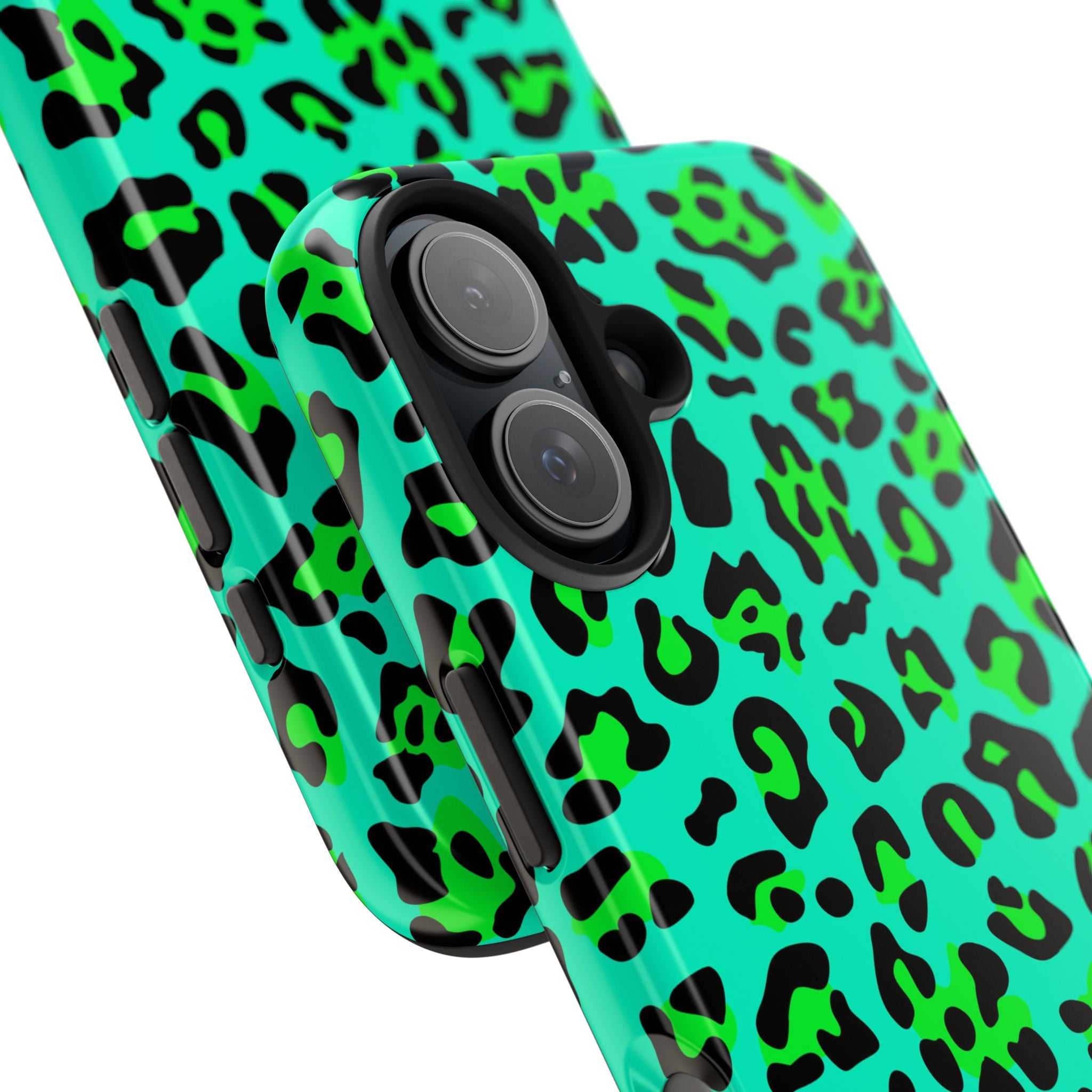 neon-green-teal-leopard-iphone-tough-case-stylish-phone-cover-protective-cellphone-case-trendy-smartphone-accessory-gift-for-