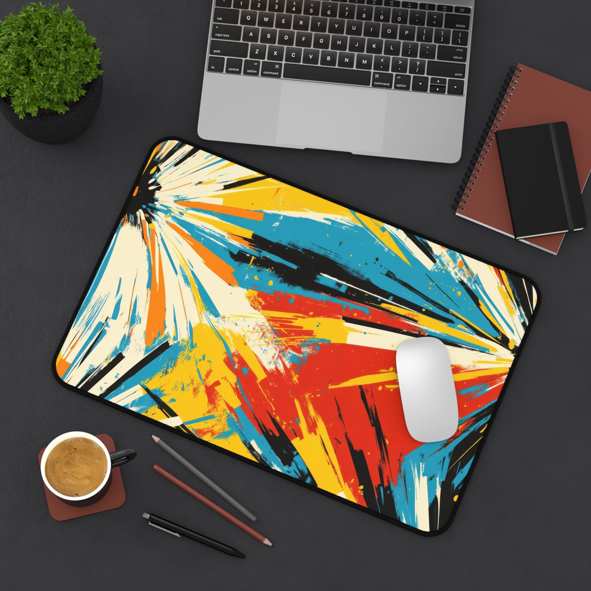 retro-vibrant-multicolor-desk-pad-abstract-mouse-pad-colorful-desk-mat-rainbow-abstract-desk-mat-bright-mousepad
