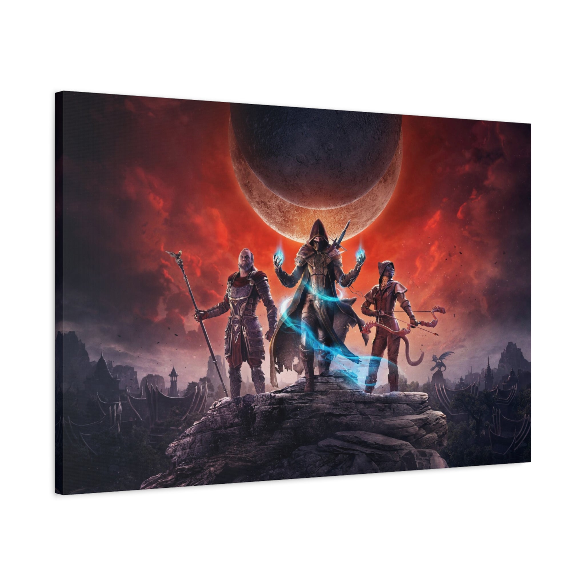 The Elder Scrolls Elsweyr, Skyrim Canvas Wall Art - Dragon Game Canvas Print Room Decor, Gaming Wall Art, Skyrim Gift