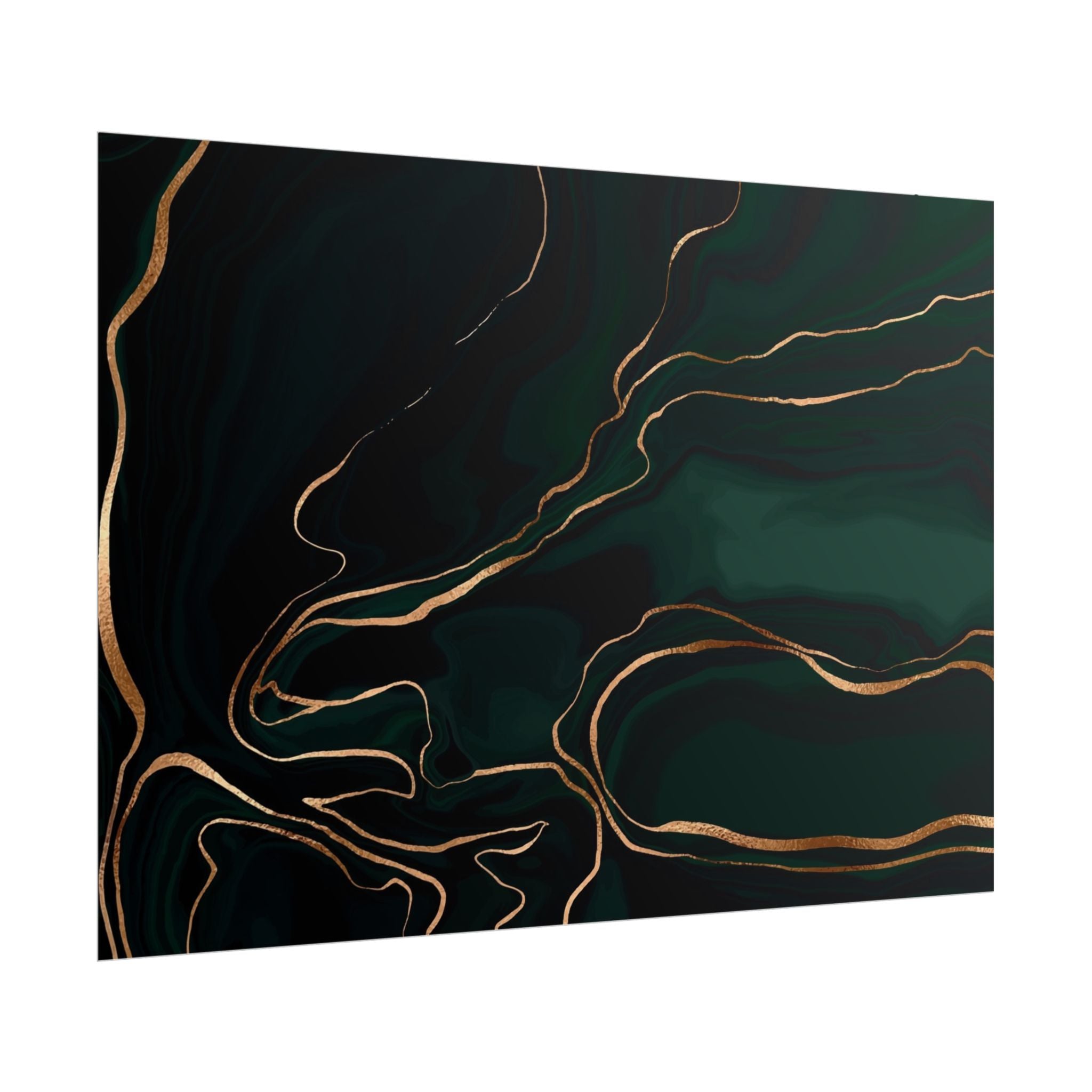 Abstract Green Gold Poster Print - Wall Art, Home Decor, Office Decor, Green Canvas Bedroom, Modern Art, Green Print