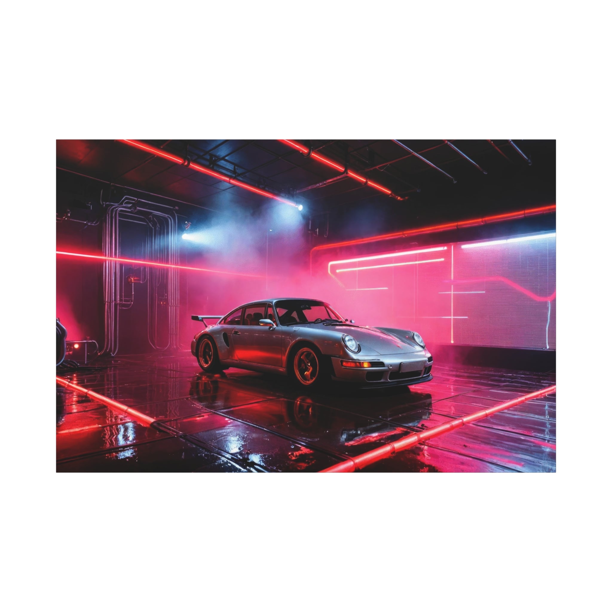 canvas-print-wall-art-porsche-911-red-gt3r-neon-supercar-poster-matte-canvas-decor-stretched-large-canvas-wall-art
