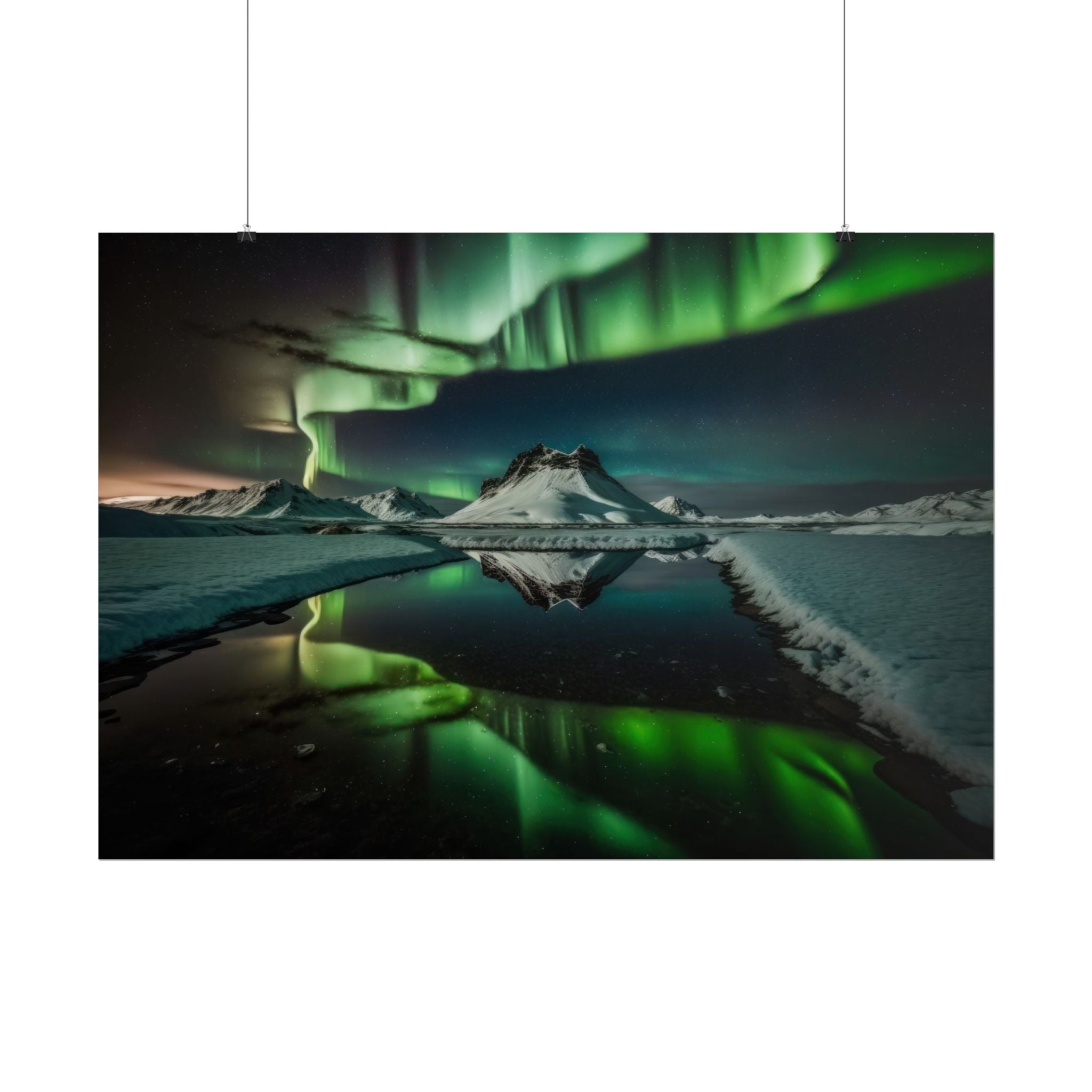 Aurora Borealis Poster Wall Art Print, Scenery Northern Lights,  Home Decor, Starry Night Photography, Housewarming Gifts
