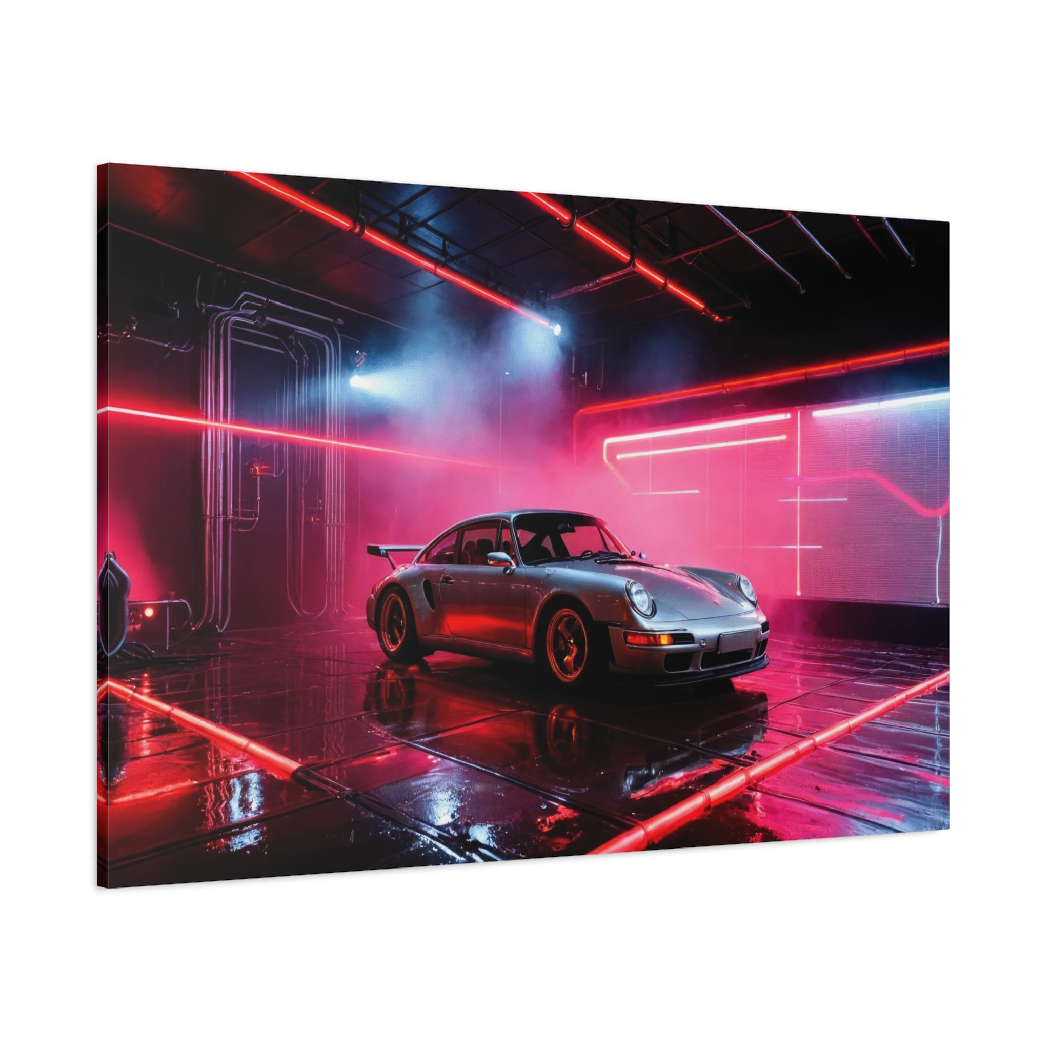 canvas-print-wall-art-porsche-911-red-gt3r-neon-supercar-poster-matte-canvas-decor-stretched-large-canvas-wall-art