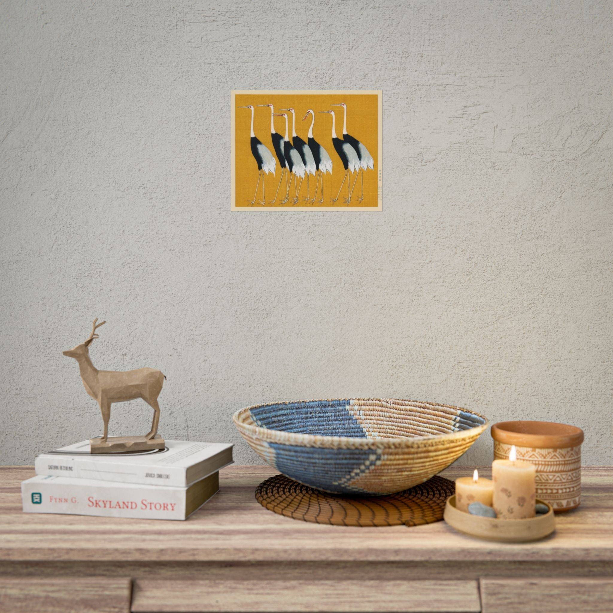 Japanese Red Crown Crane Poster Wall Art, Home Decor, Housewarming Gift, Poster Print, Japanese Poster Wall Decor