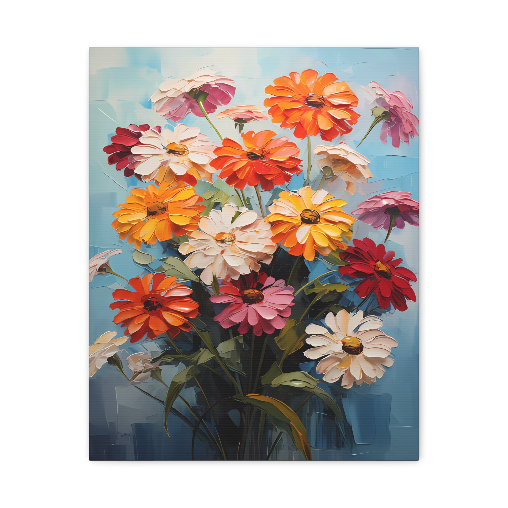 canvas-print-zinnia-flowers-impasto-matte-stretched-art-floral-wall-decor-botanical-artwork-impressionist-painting-reproducti