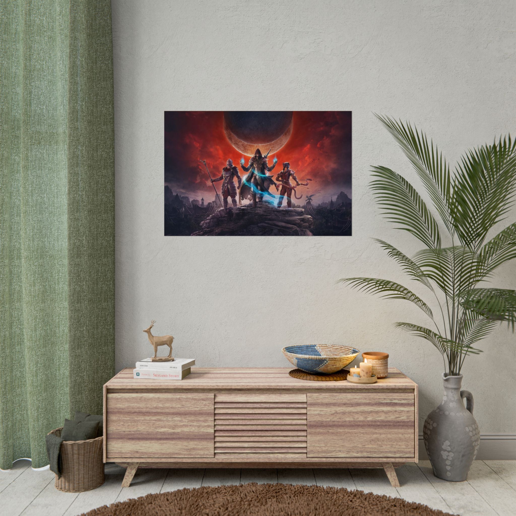 the-elder-scrolls-skyrim-elsweyr-poster-wall-art-dragon-game-poster-print-game-room-decor-warrior-gaming-wall-