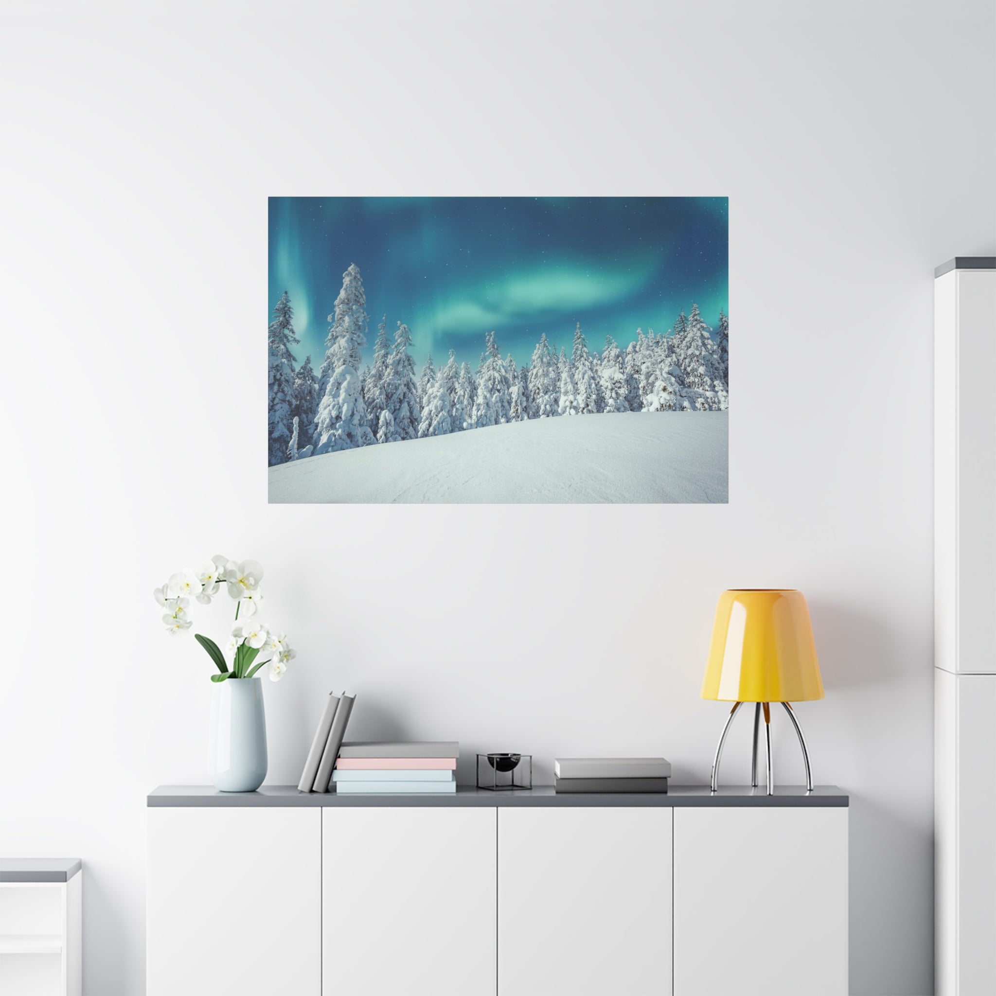winter-canvas-wall-art-print-winter-tree-aurora-borealis-winter-decor-matte-canvas
