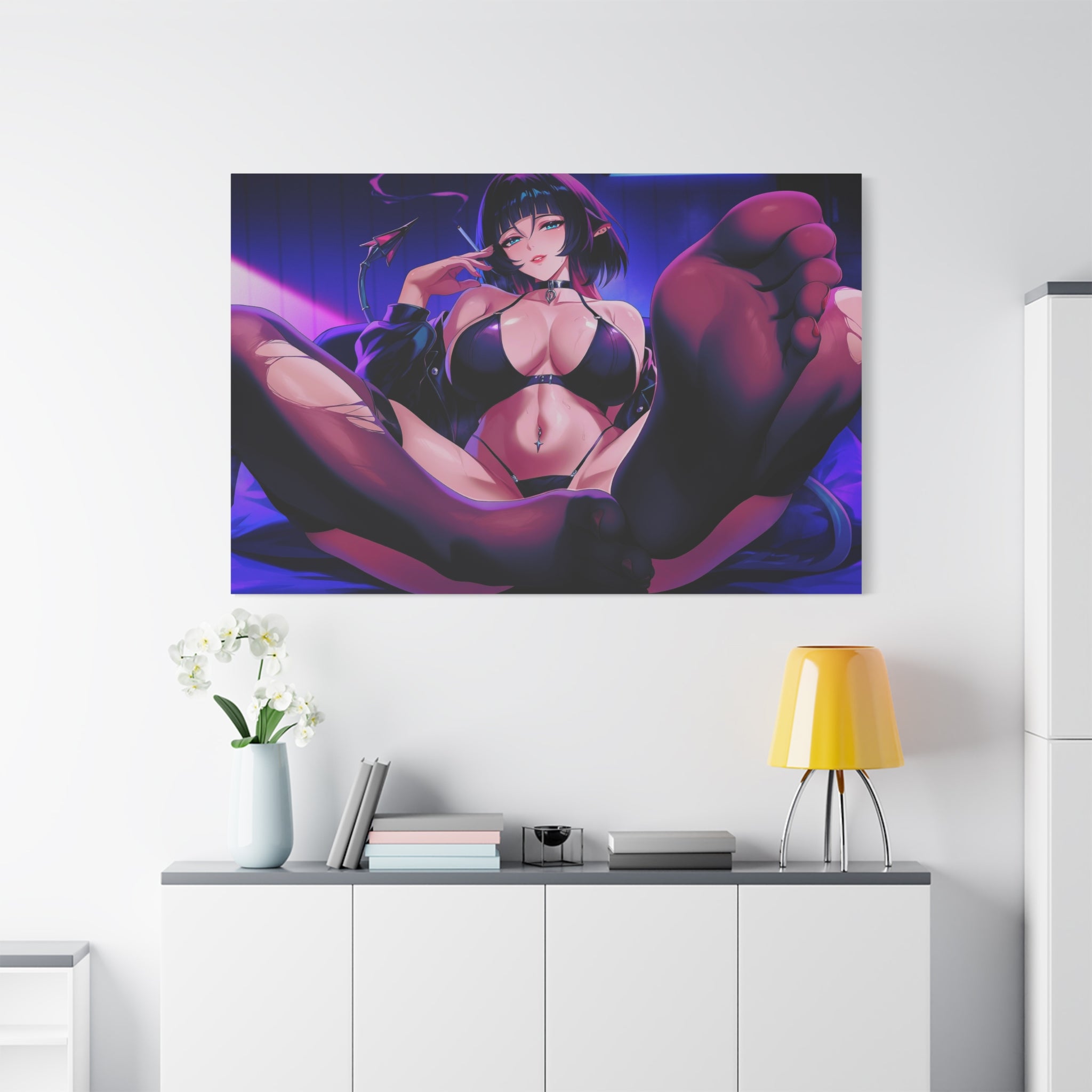 beautiful-sexy-anime-girl-canvas-print-matte-canvas-wall-art-anime-lover-foot-home-decor-anime-girl-poster