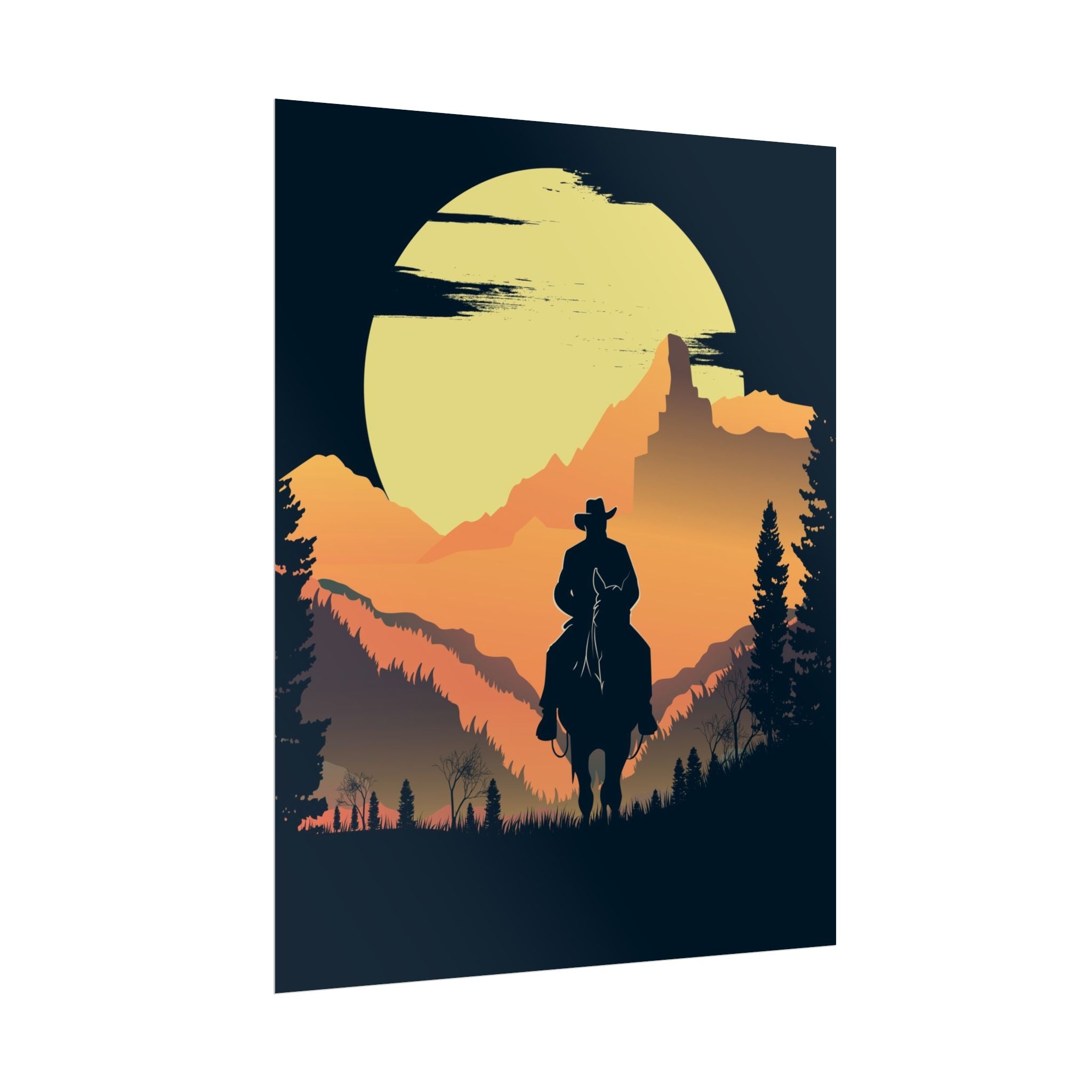 cowboy-western-poster-wall-decor-poster-print-rustic-southwestern-home-decoration-texas-desert-landscape-farmhouse-decor