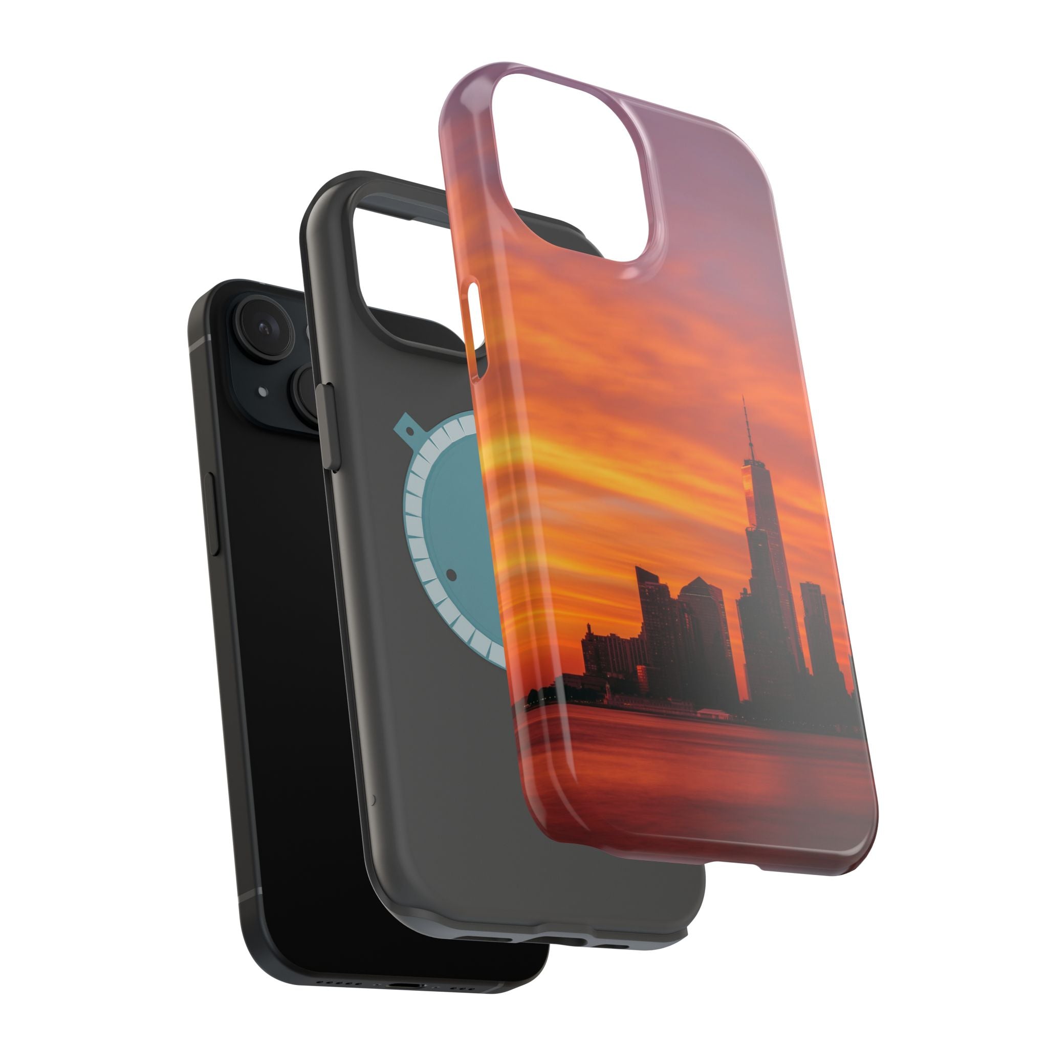 sunset-nyc-cityscape-magnetic-tough-case-durable-phone-protector-new-york-tough-case-gift-for-photographers-urban-aesthetic