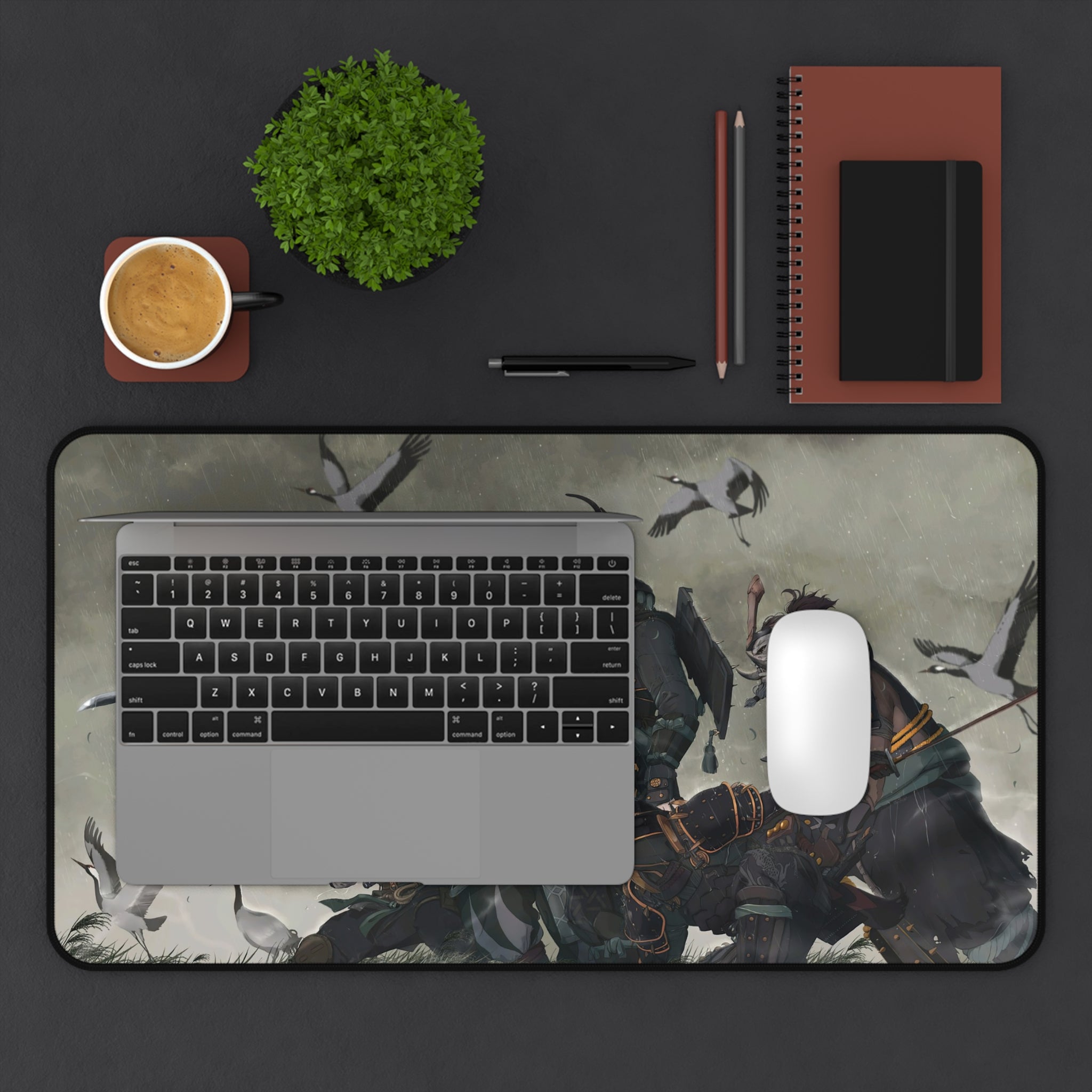 fantasy-samurai-warrior-mouse-pad-japanese-katana-samurai-warrior-with-armor-desk-mat-japanese-anime-samurai-desk-pad