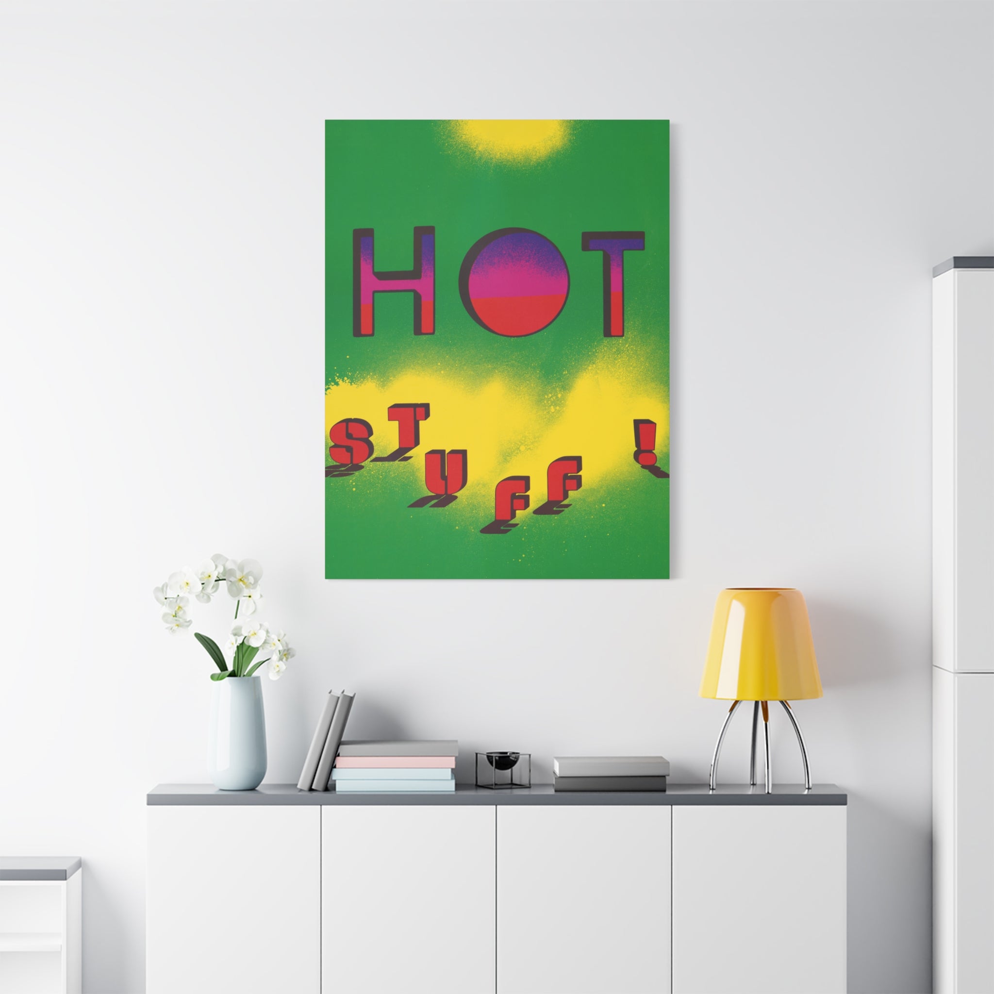 hot-stuff-canvas-wall-art-pop-art-poster-retro-motivational-print-lanny-sommese-design-matte-stretched-canvas