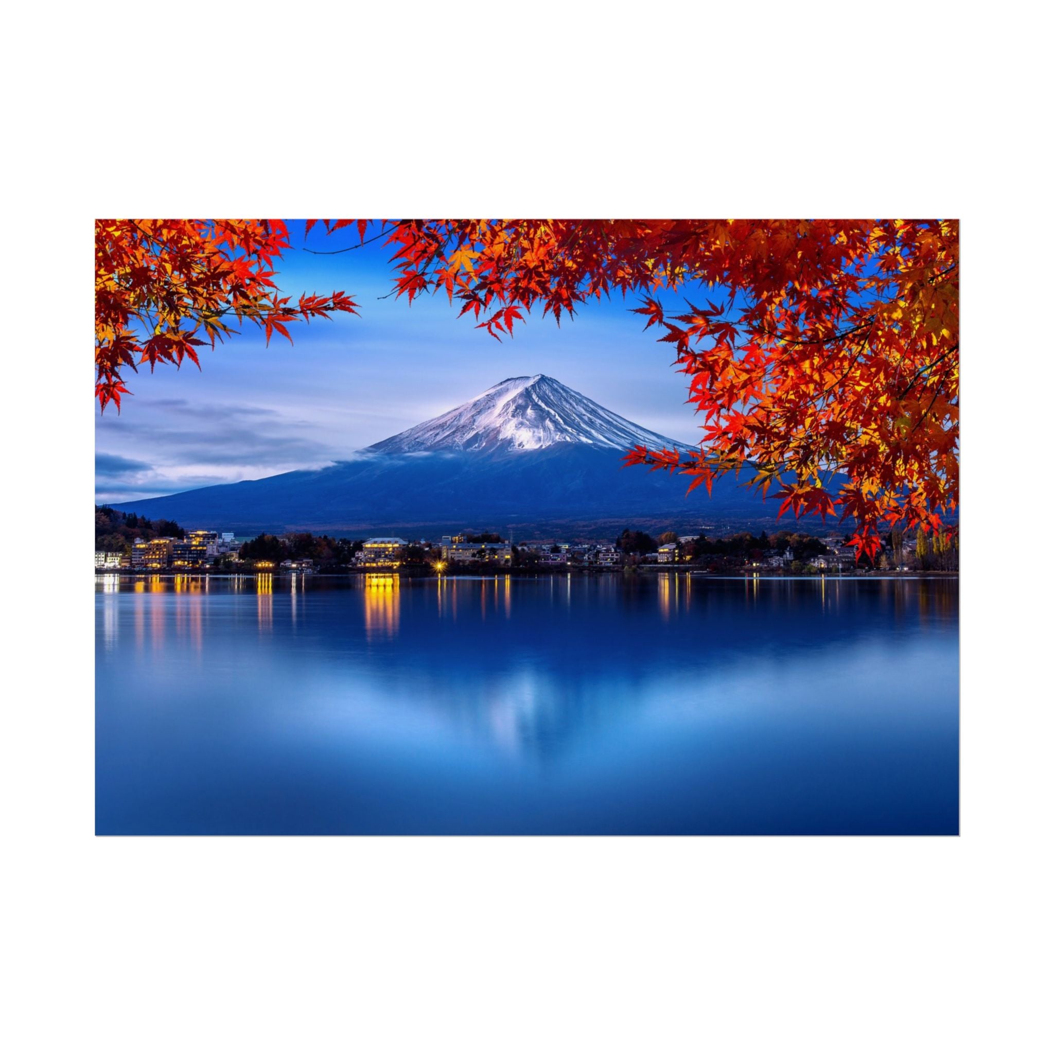 Mount Fuji Poster Wall Art, Japan Nature Park, Autumn Lake Print, Poster Art, Home Decor, Gift, Living Room Decor, Japanese Home Decor