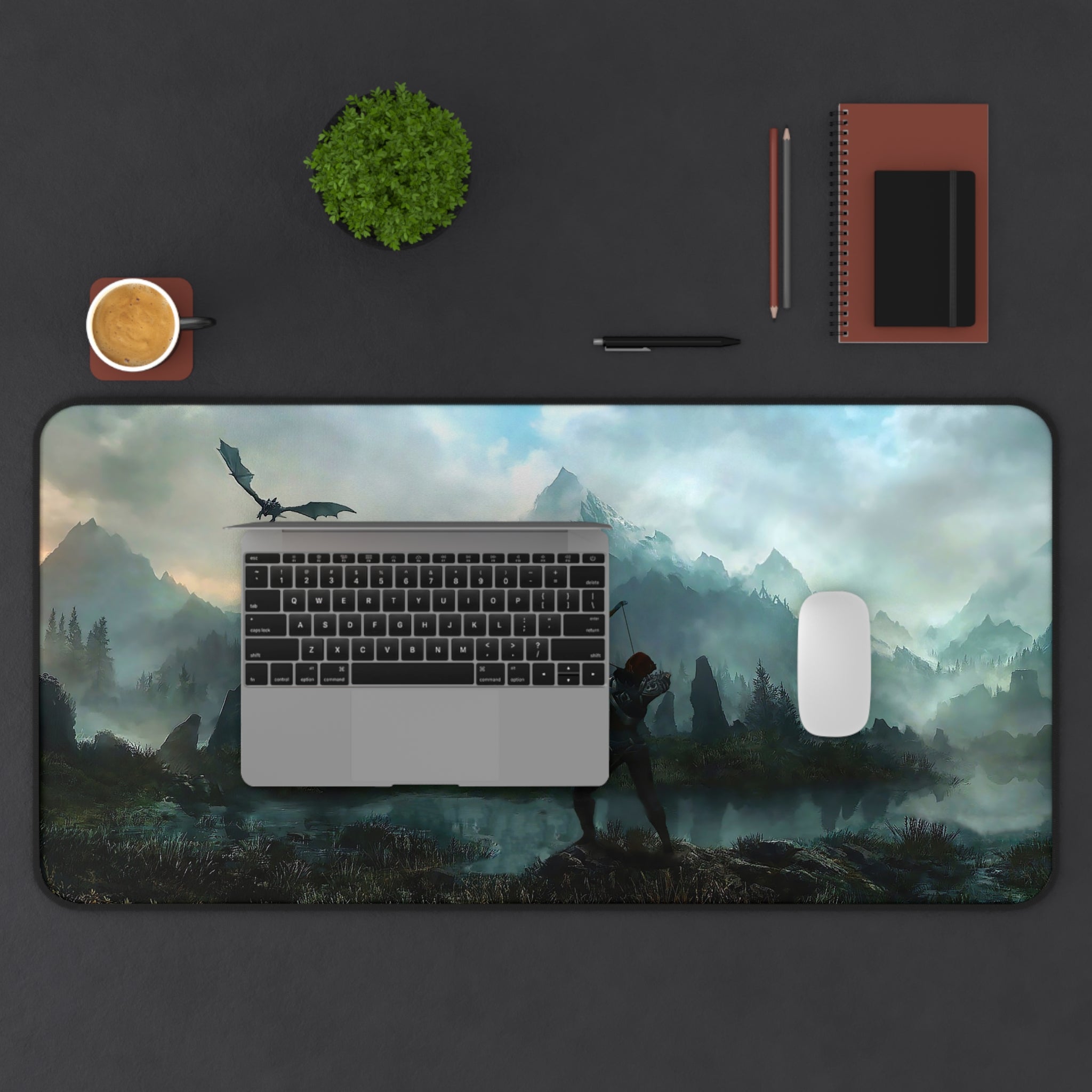 aela-skyrim-deskpad-the-elder-scrolls-elsweyr-mousepad-gaming-desk-mat-dragon-and-viking-warrior-desk-decor