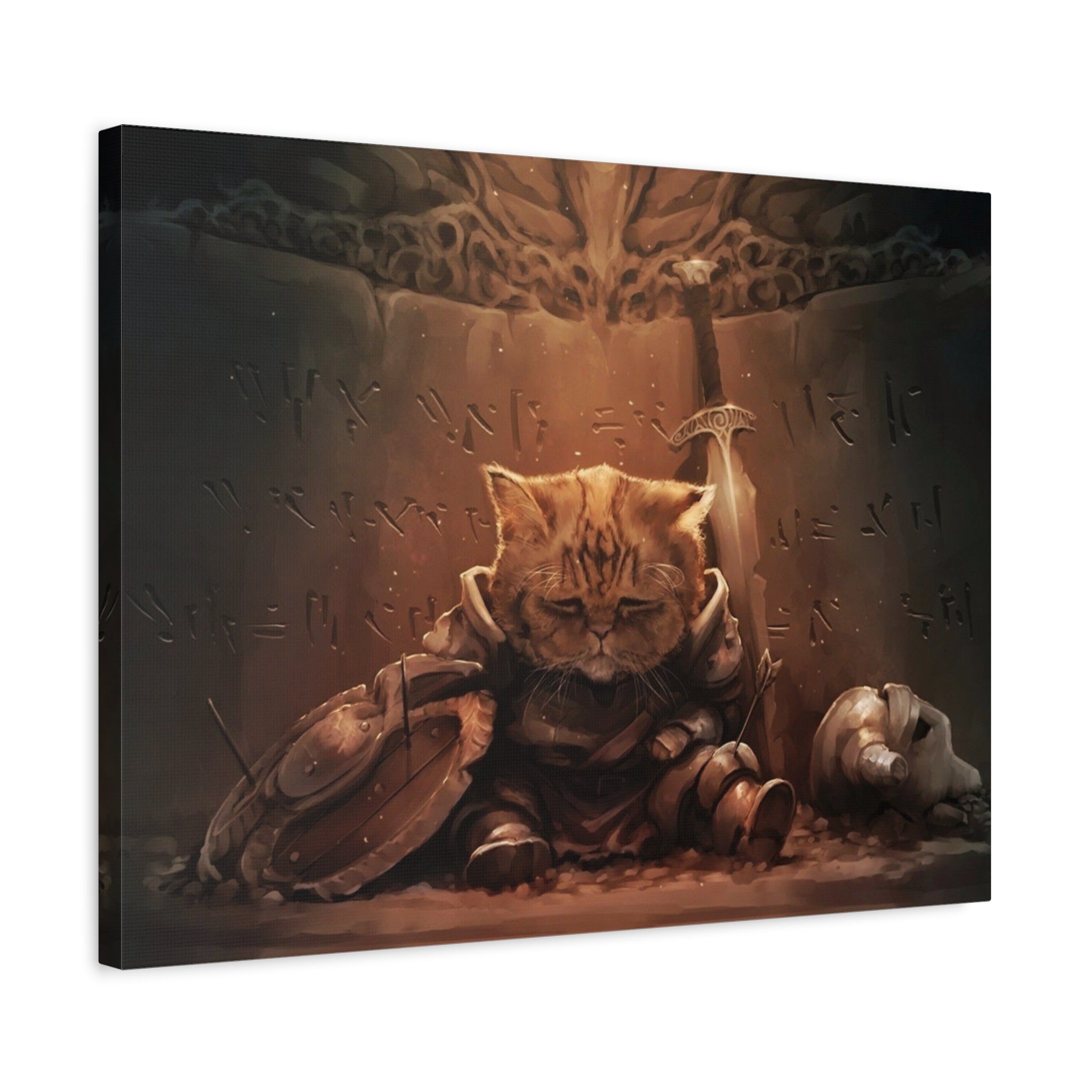 The Elder Scrolls Skyrim Canvas Wall Art - Cat Game Canvas Print Room Decor, Dragon Gaming Wall Art, Skyrim Gift
