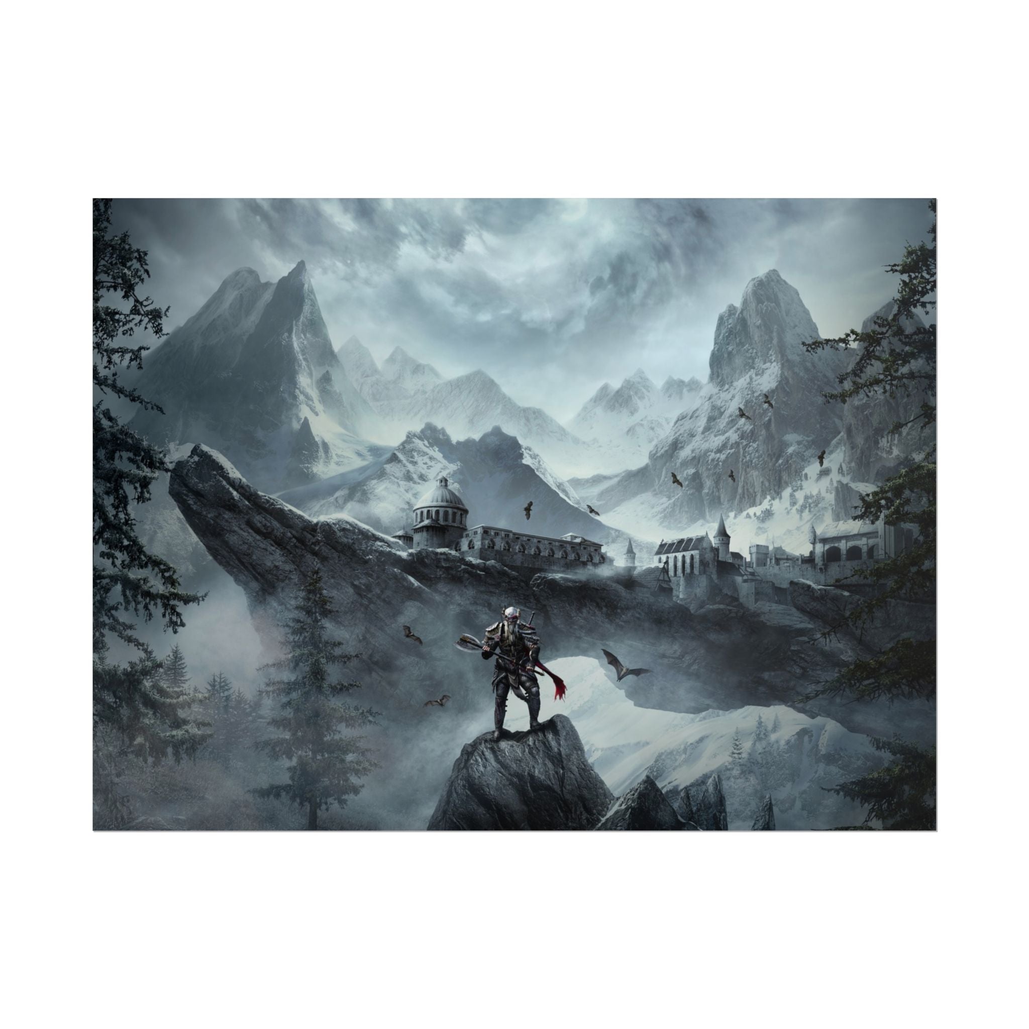 the-elder-scrolls-skyrim-poster-wall-art-dragon-game-poster-print-room-decor-viking-warrior-gaming-wall-art-sk