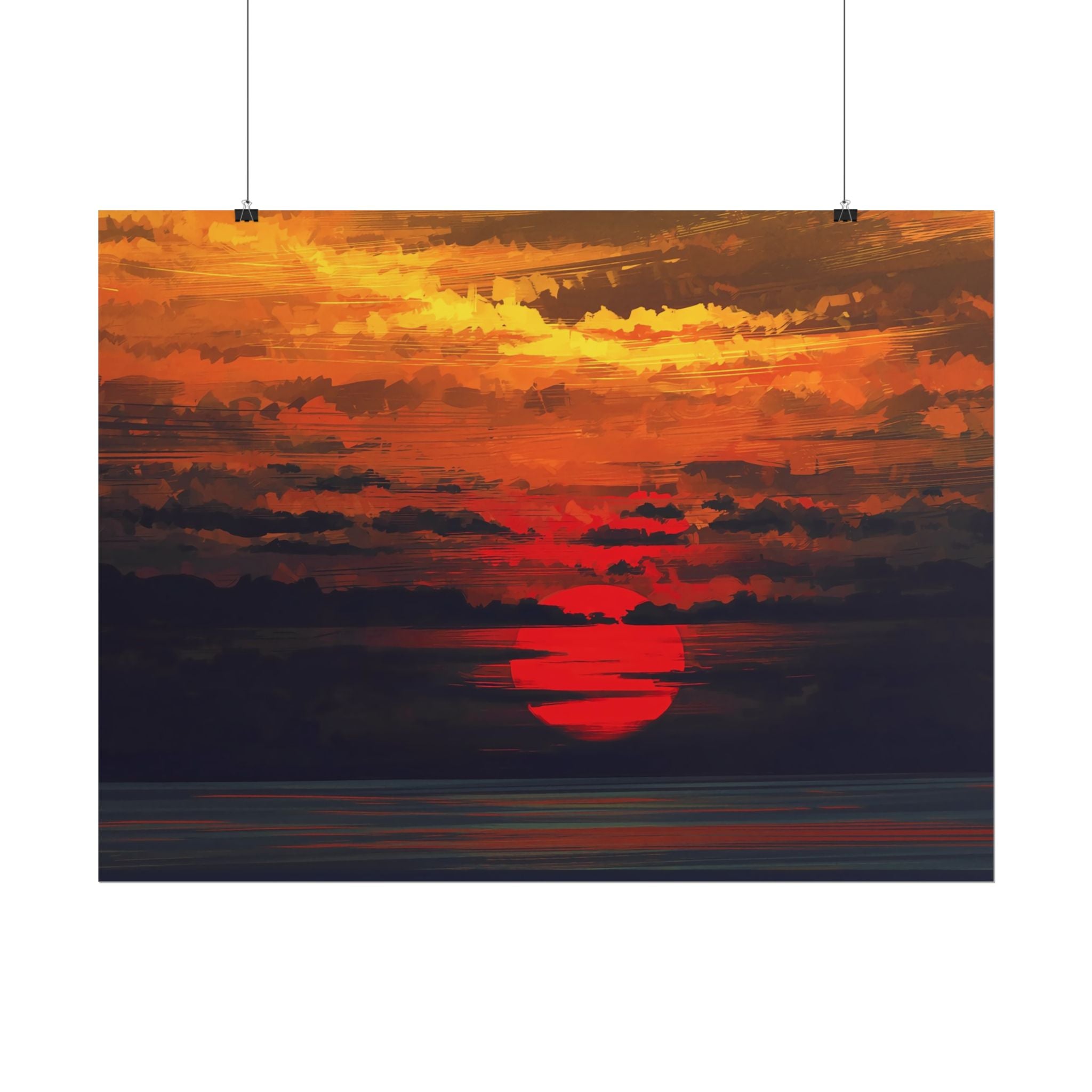 red-sunset-landscape-poster-print-cozy-home-decor-living-room-decor-farm-house-wall-decor-house-warming-gift