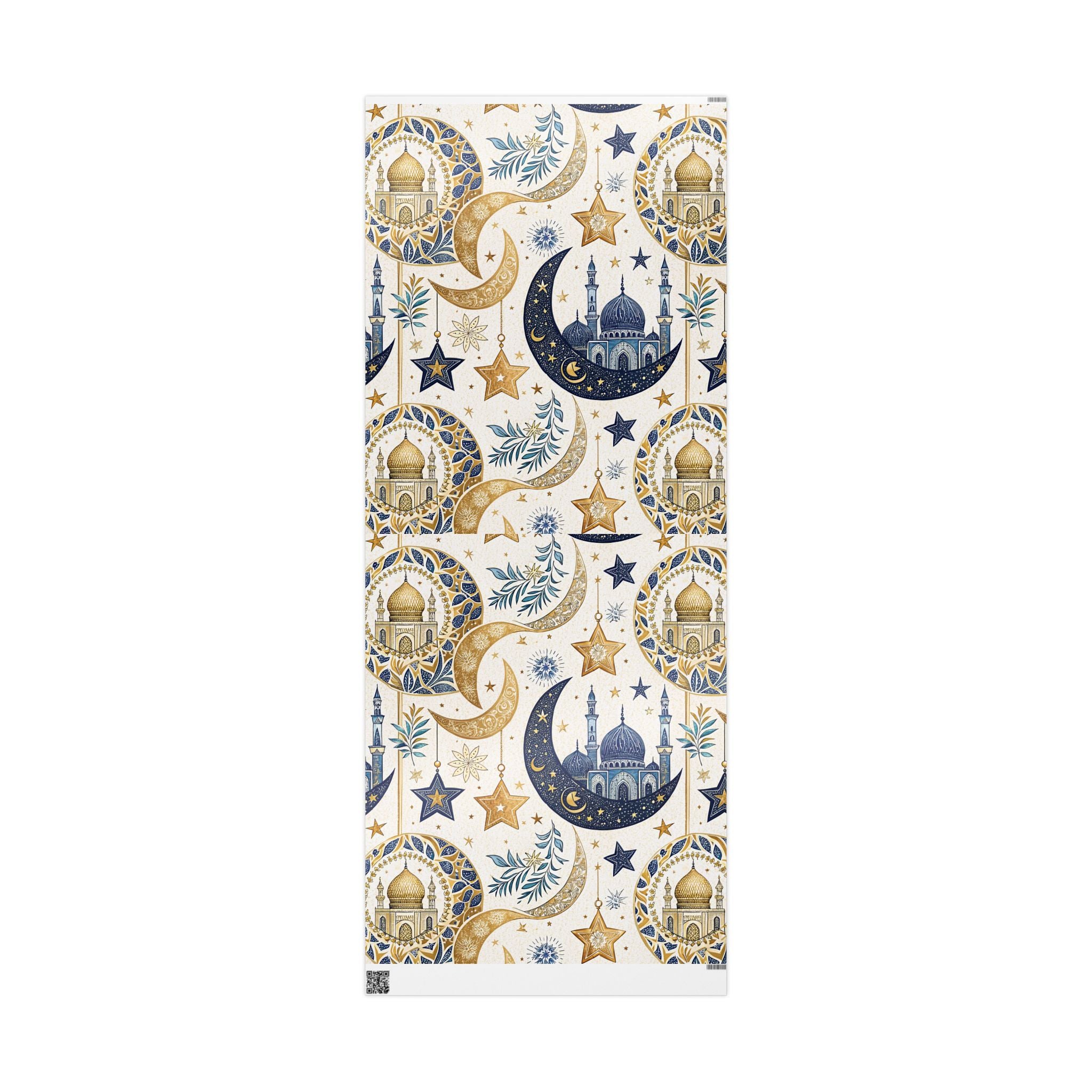 ramadan-night-wrapping-papers-islamic-crescent-moon-gift-wrap-mosque-silhouette-eid-holiday-supplies-festive-present-packagin