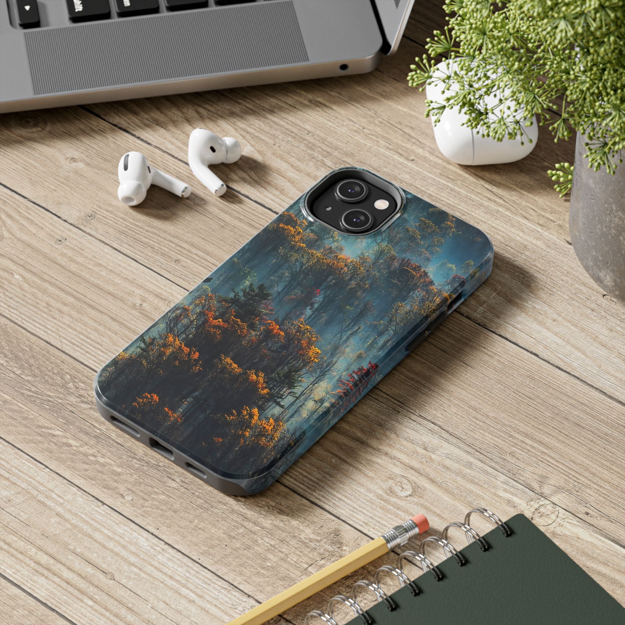 iphone-tough-case-misty-forrest-foggy-fall-iphone-covers-protective-smartphone-cover-nature-lover-gift-adventure-accessory