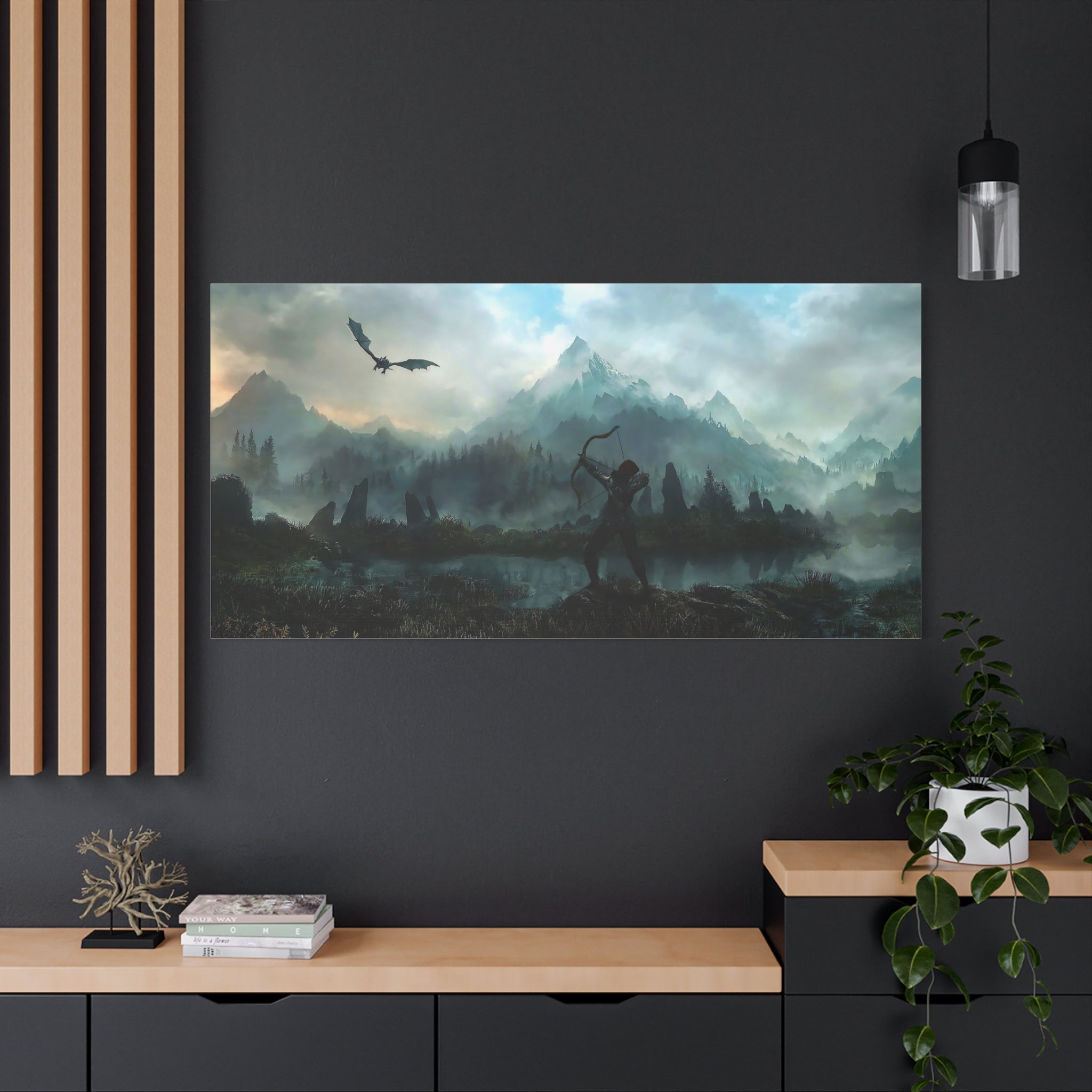Aela The Elder Scrolls Skyrim Canvas Wall Art - Dragon Game Canvas Print Room Decor, Gaming Wall Art, Skyrim Gift
