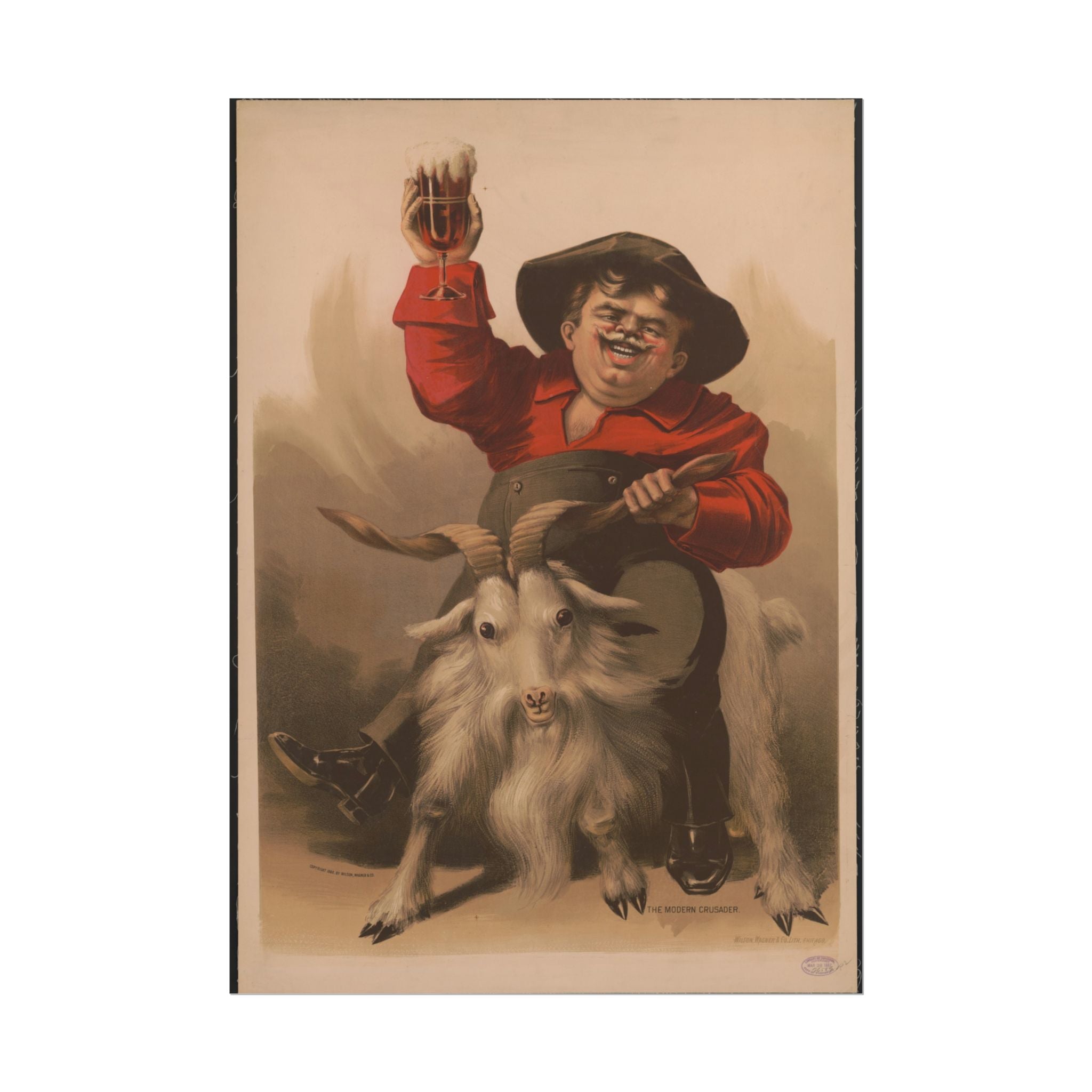 vintage-poster-print-modern-crusader-beer-wall-art-bar-decor-living-room-decor-alcohol-gift-poster-gift-fun-wall-art