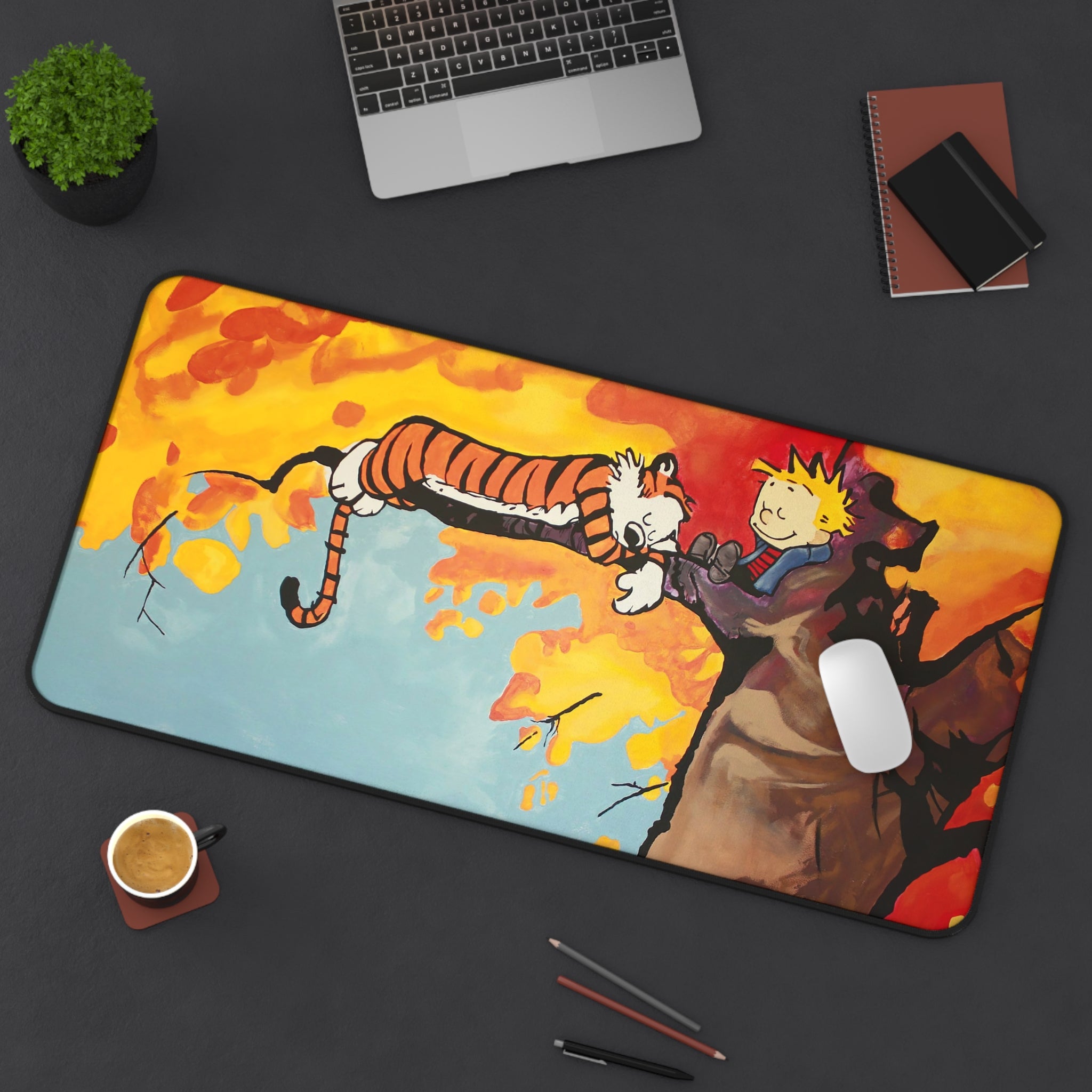 Calvin and Hobbes Mouse Pad, Cartoon Mouse Pad Desk Pad, Comicbook Desk Mat, Gift for Desk