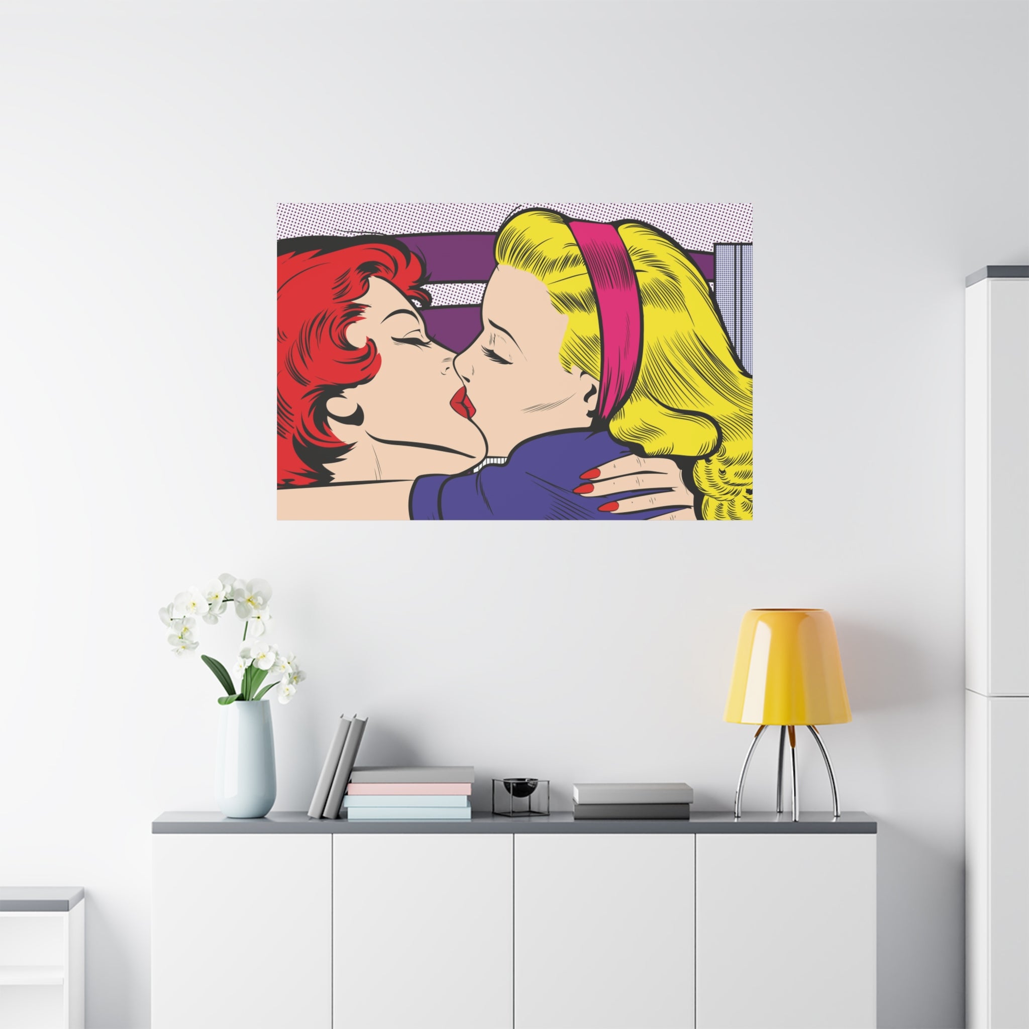 canvas-print-pop-art-lesbian-kiss-home-decor-wall-art-lgbt-pride-gift-matte-stretched-wall-art-unique-artwork